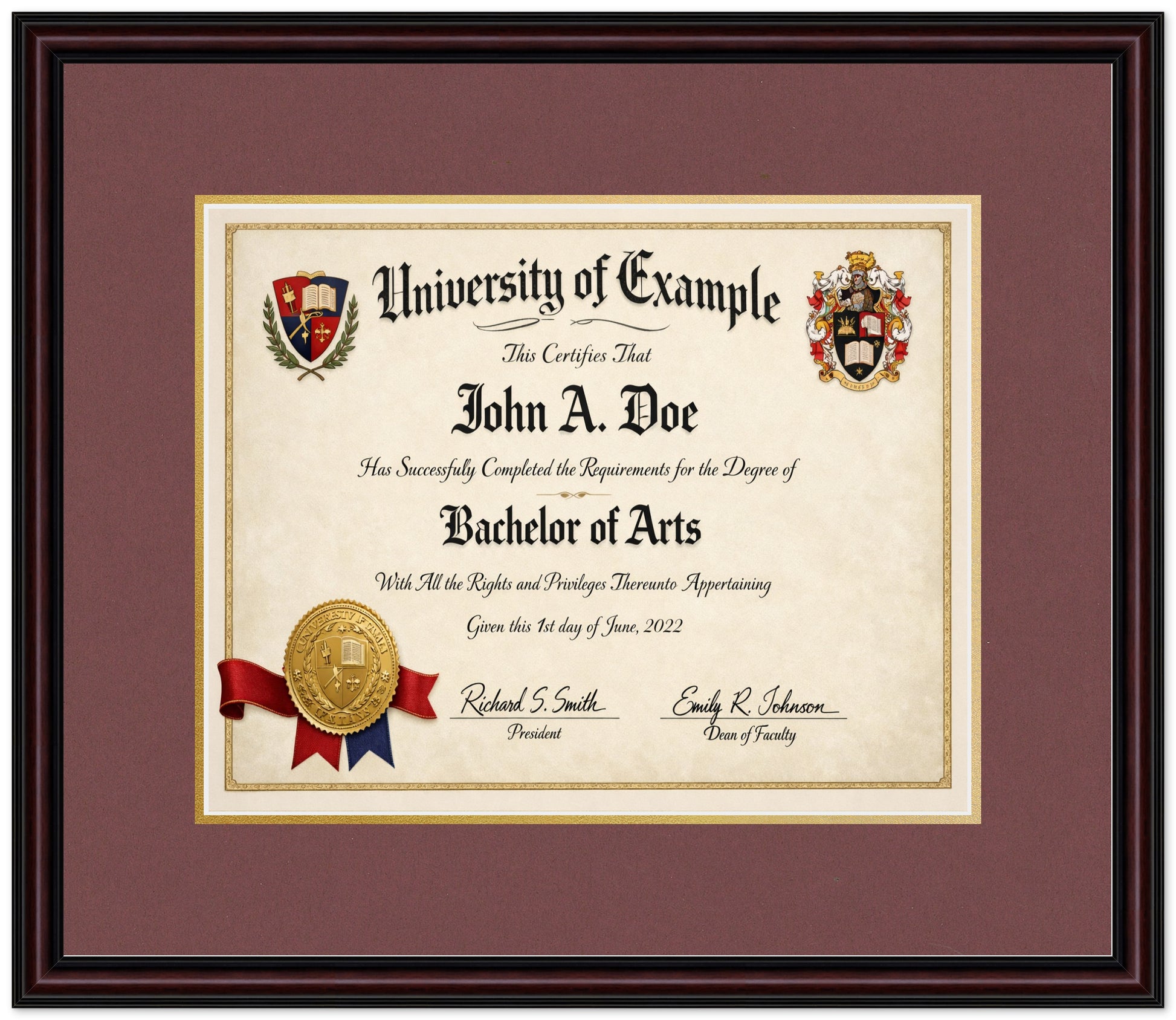 Diploma Military Frame (Style 2) - corner and profile view