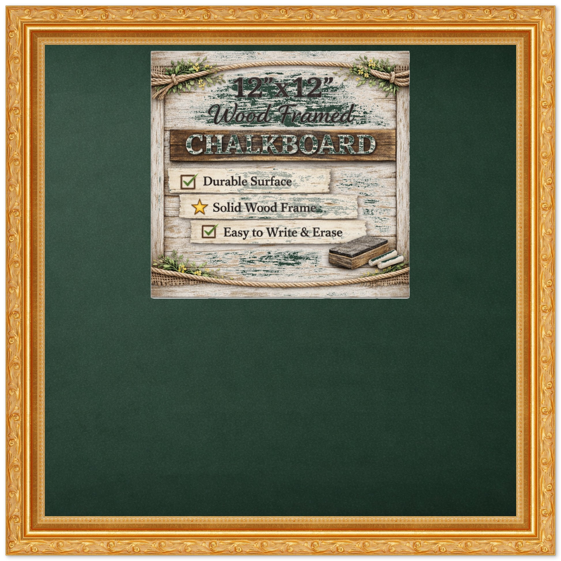 Chalkboard with Frame (Style 1) - corner and profile view