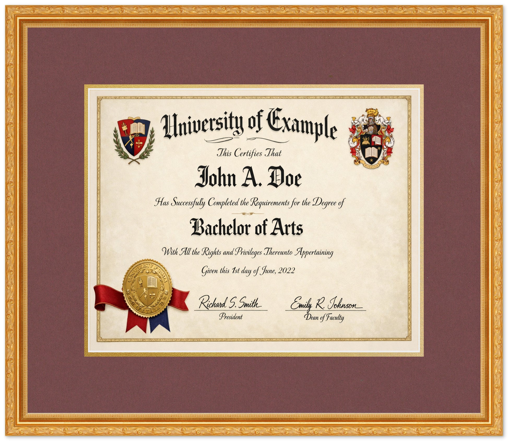 Diploma Military Frame (Style 3) - corner and profile view