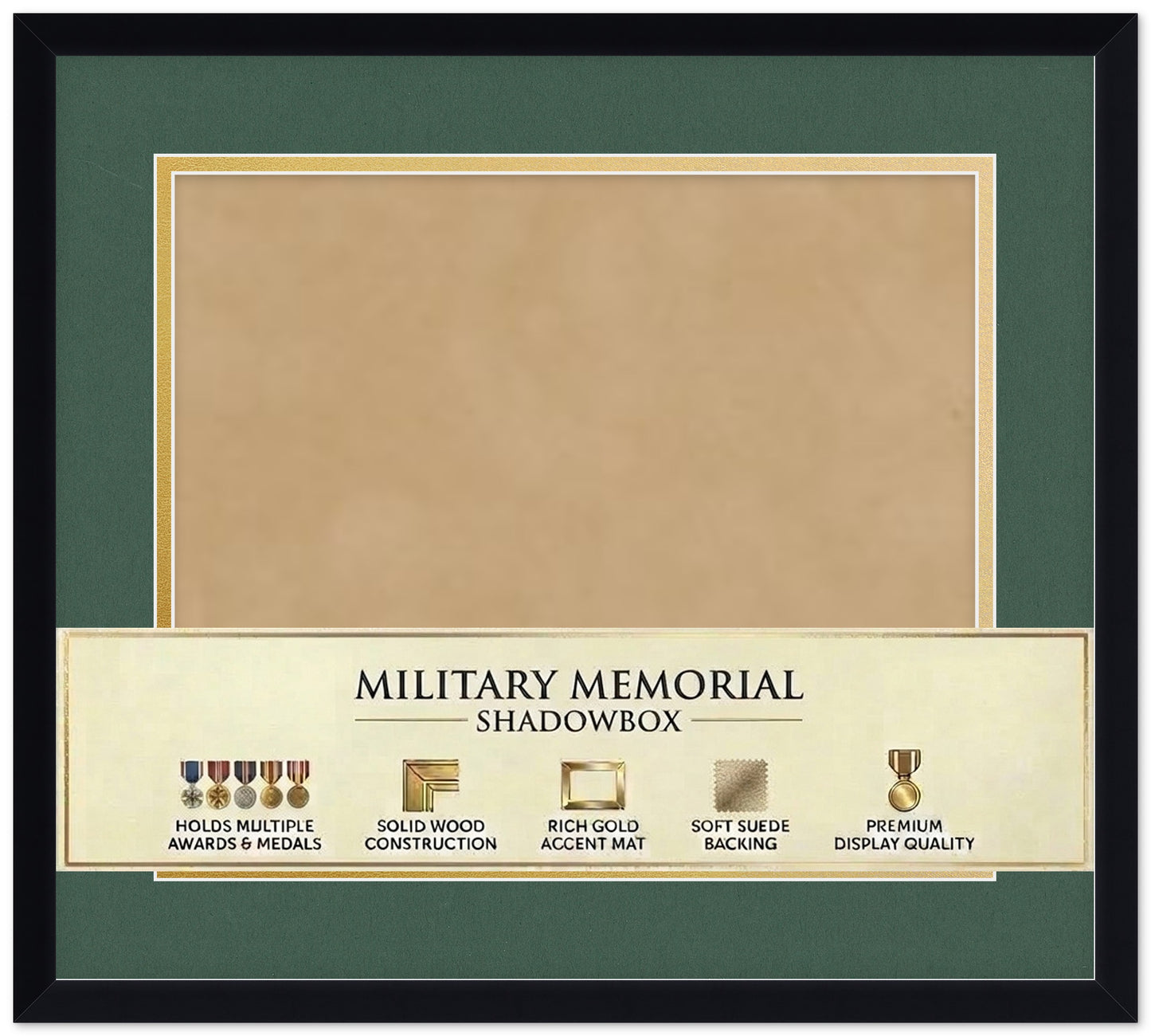 Military Service Shadow Box Frame (Style 1) - corner and profile view
