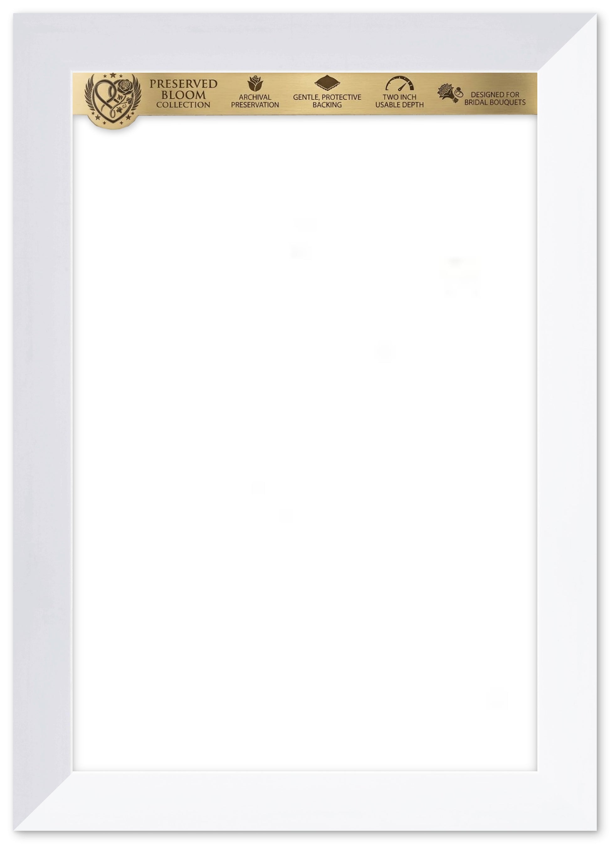 Genuine Hardwood Flower Keepsake Shadowbox Bouquet Frame (Style 2) - corner and profile view