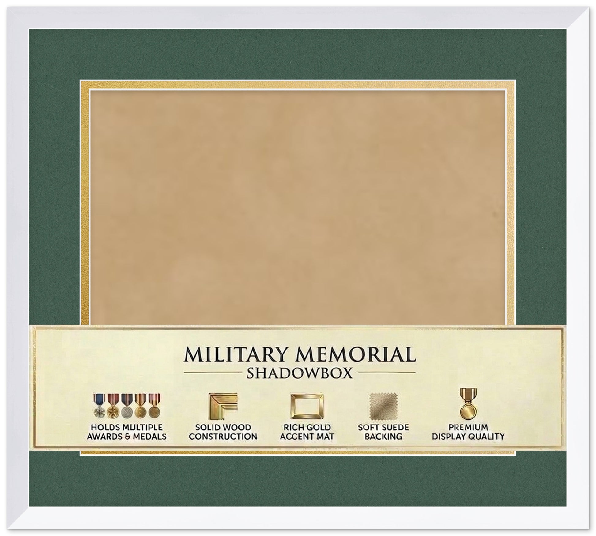 Military Service Shadow Box Frame (Style 2) - corner and profile view