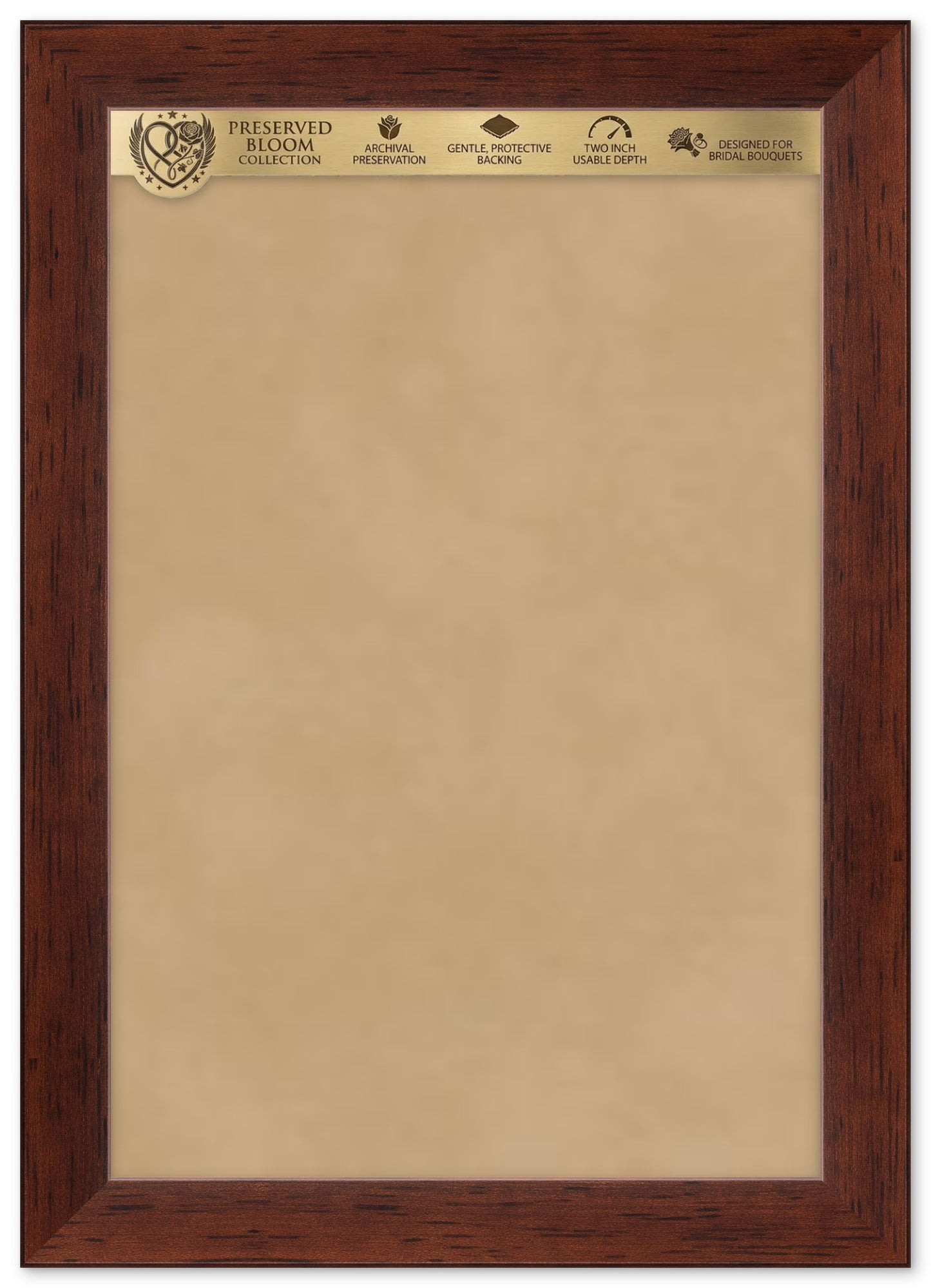 Genuine Hardwood Flower Keepsake Shadowbox Bouquet Frame (Style 3) - corner and profile view