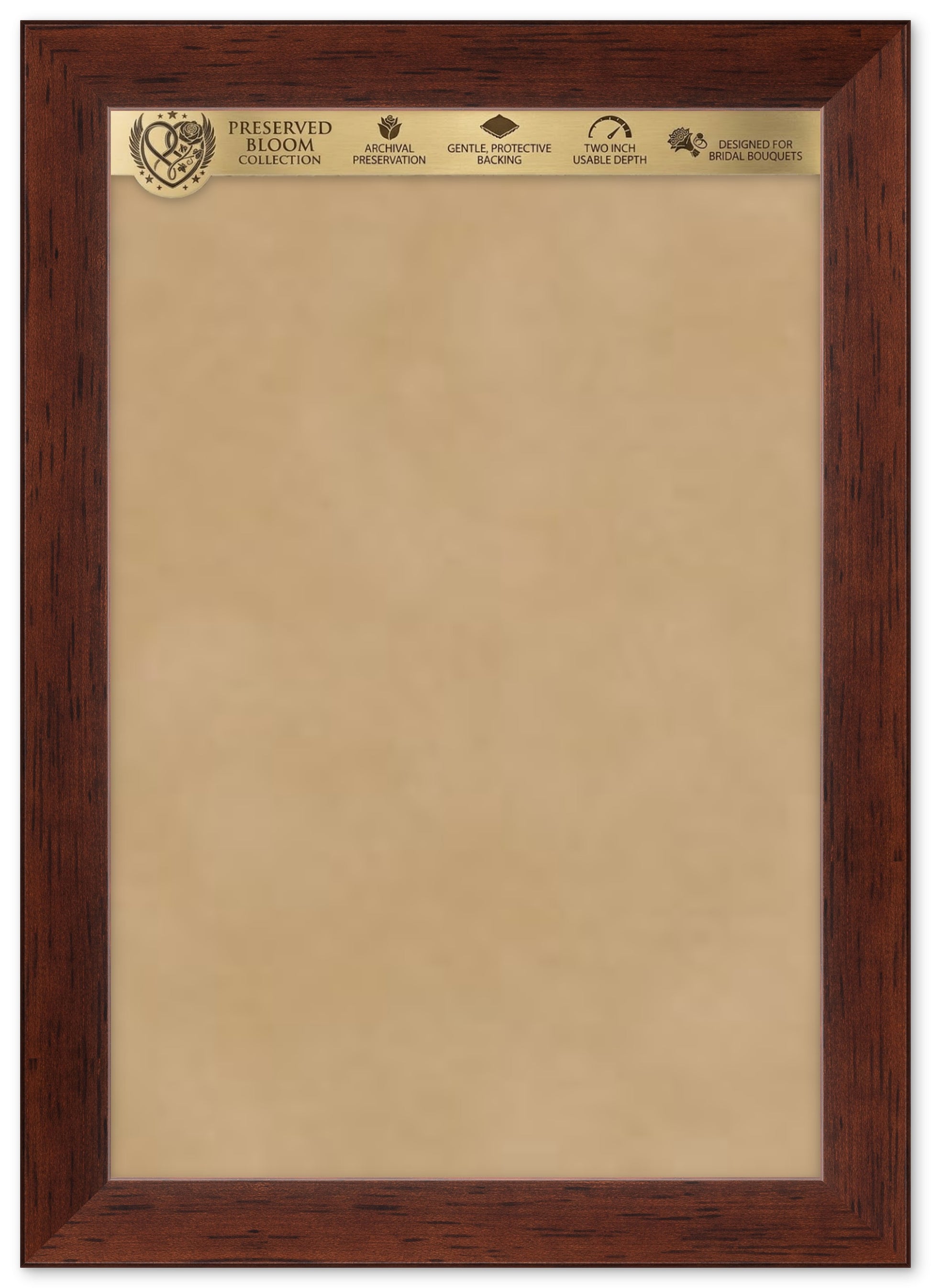 Genuine Hardwood Flower Keepsake Shadowbox Bouquet Frame (Style 3) - corner and profile view
