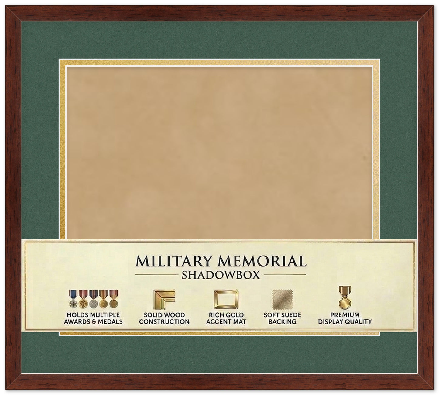 Military Service Shadow Box Frame (Style 3) - corner and profile view
