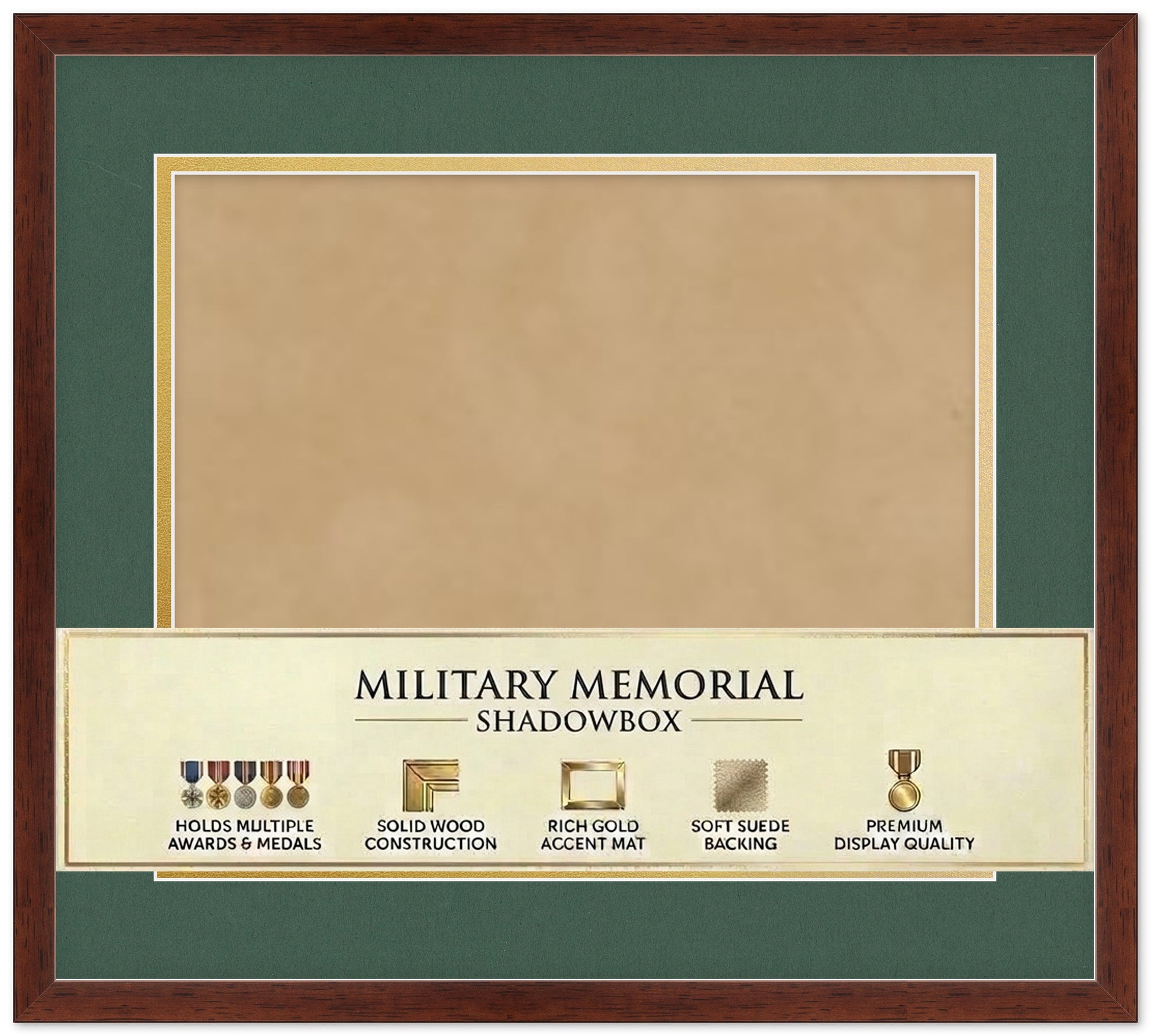Military Service Shadow Box Frame (Style 3) - corner and profile view