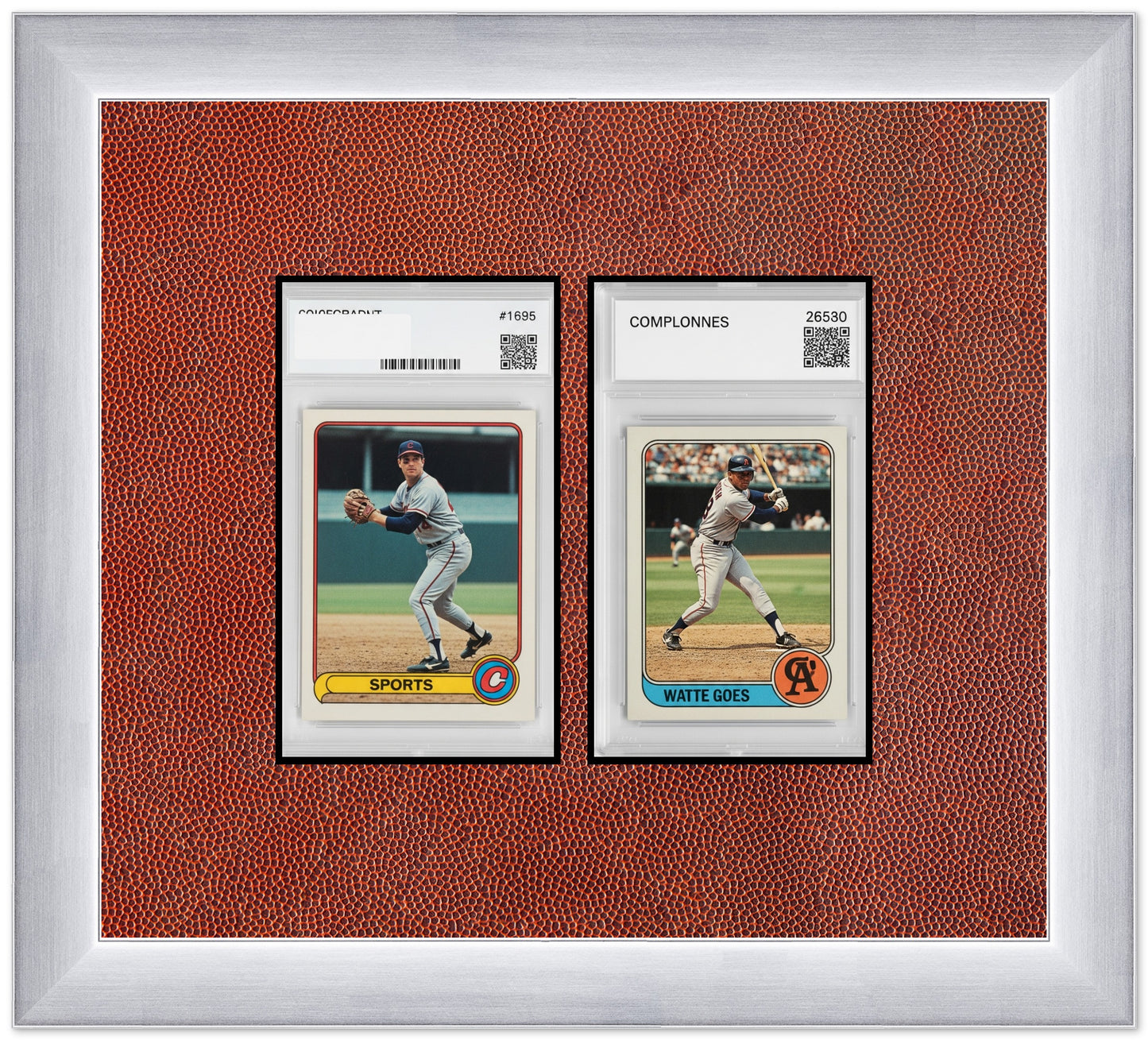 PSA AGS Graded Card Frame with Football Texture Mat (Style 4) - corner and profile view