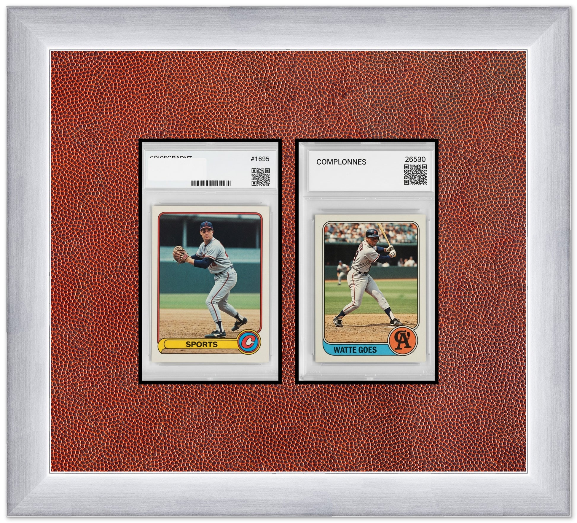 PSA AGS Graded Card Frame with Football Texture Mat (Style 4) - corner and profile view