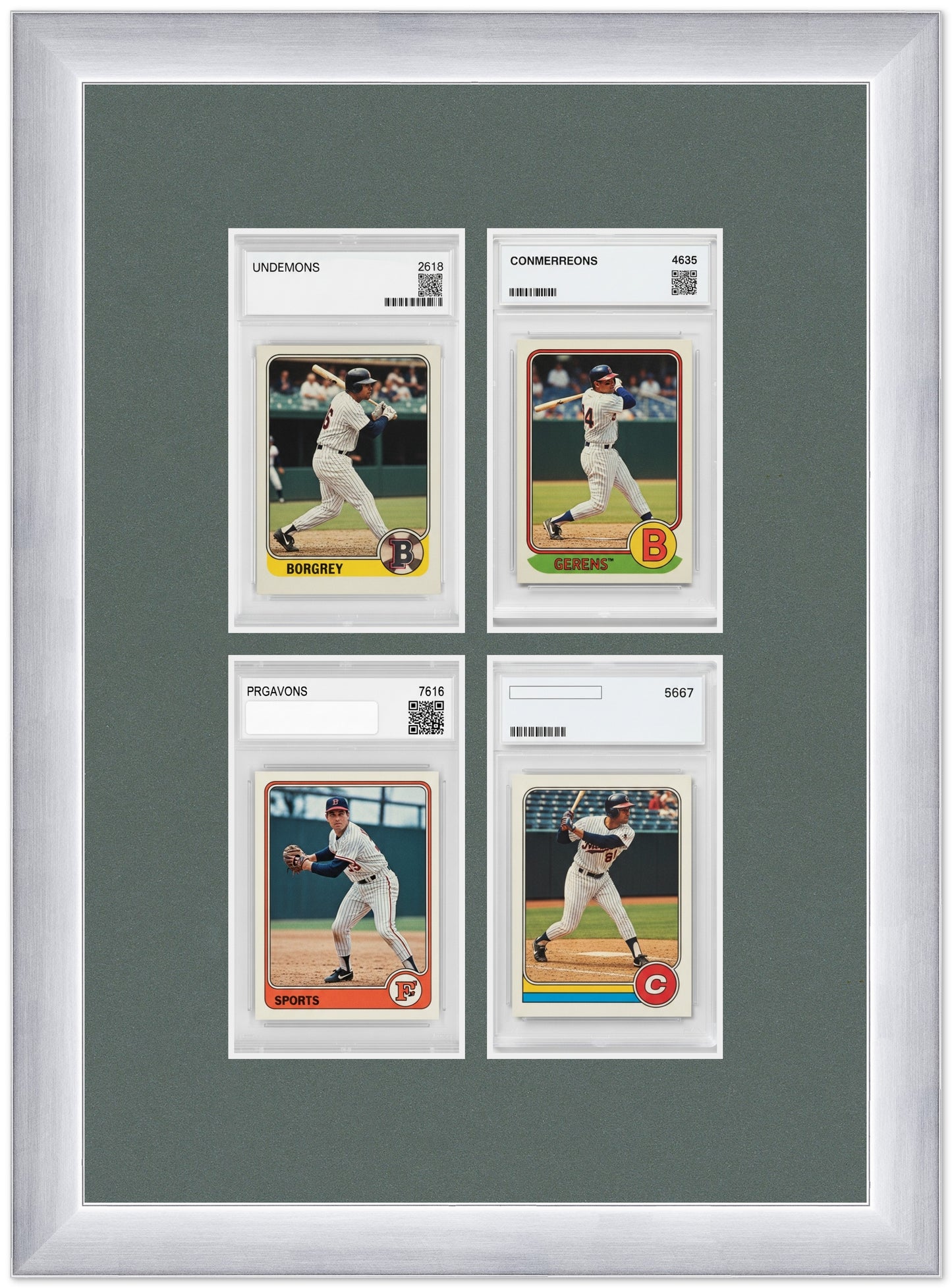PSA AGS Graded Card Frame with Dark Gray Mat (Style 3) - corner and profile view