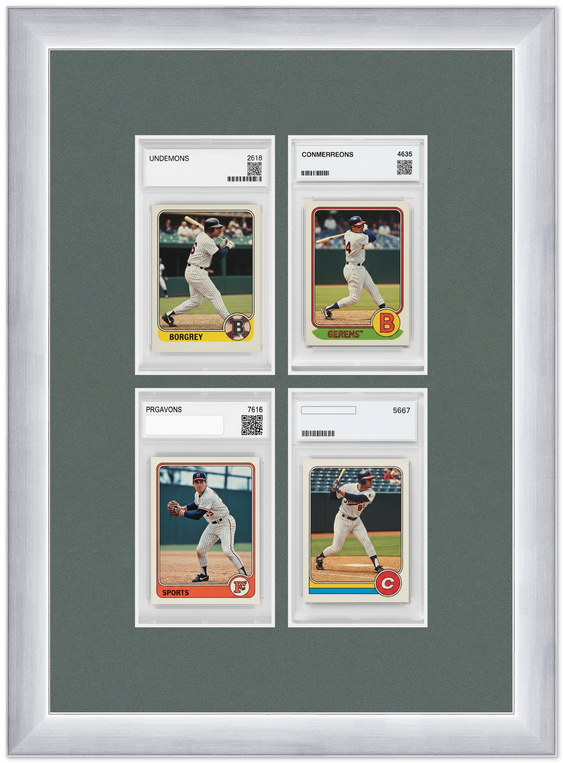 PSA AGS Graded Card Frame with Dark Gray Mat (Style 3) - corner and profile view