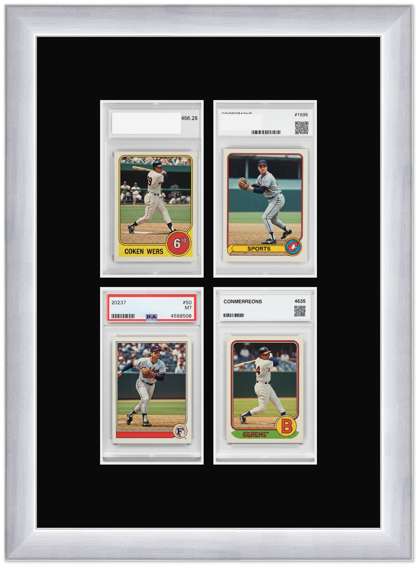 PSA AGS Graded Card Frame with Black Mat (Style 4) - corner and profile view