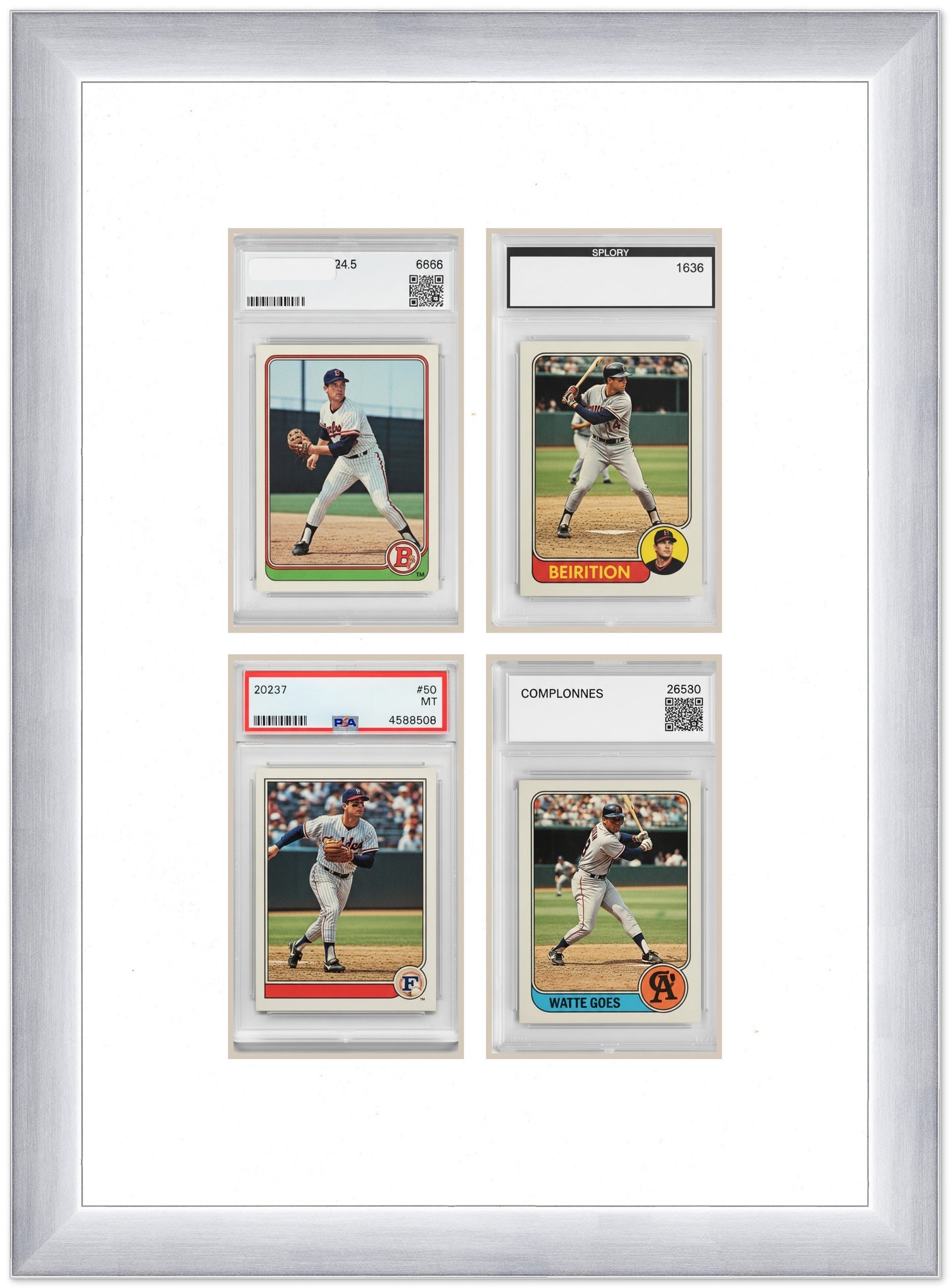 PSA AGS Graded Card Frame with White Mat (Style 4) - corner and profile view