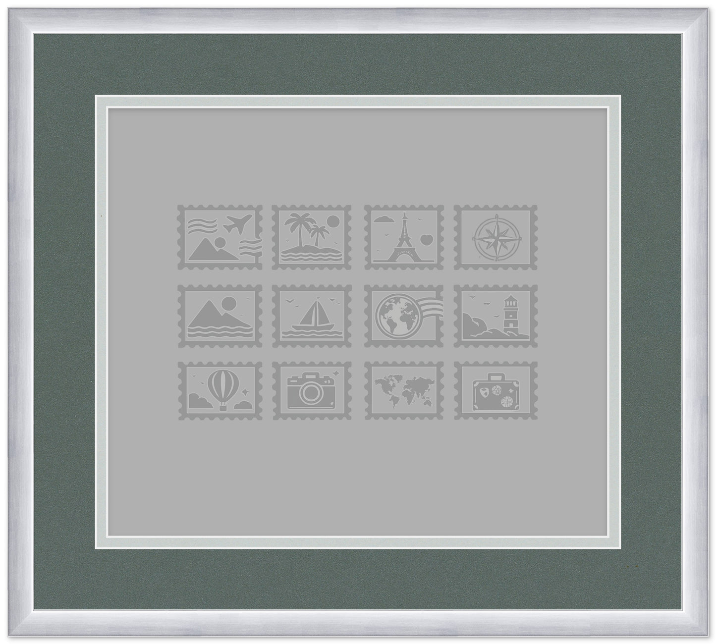 Genuine Hardwood Stamp Collection Shadowbox Postage Stamp Frame (Style 3) - corner and profile view