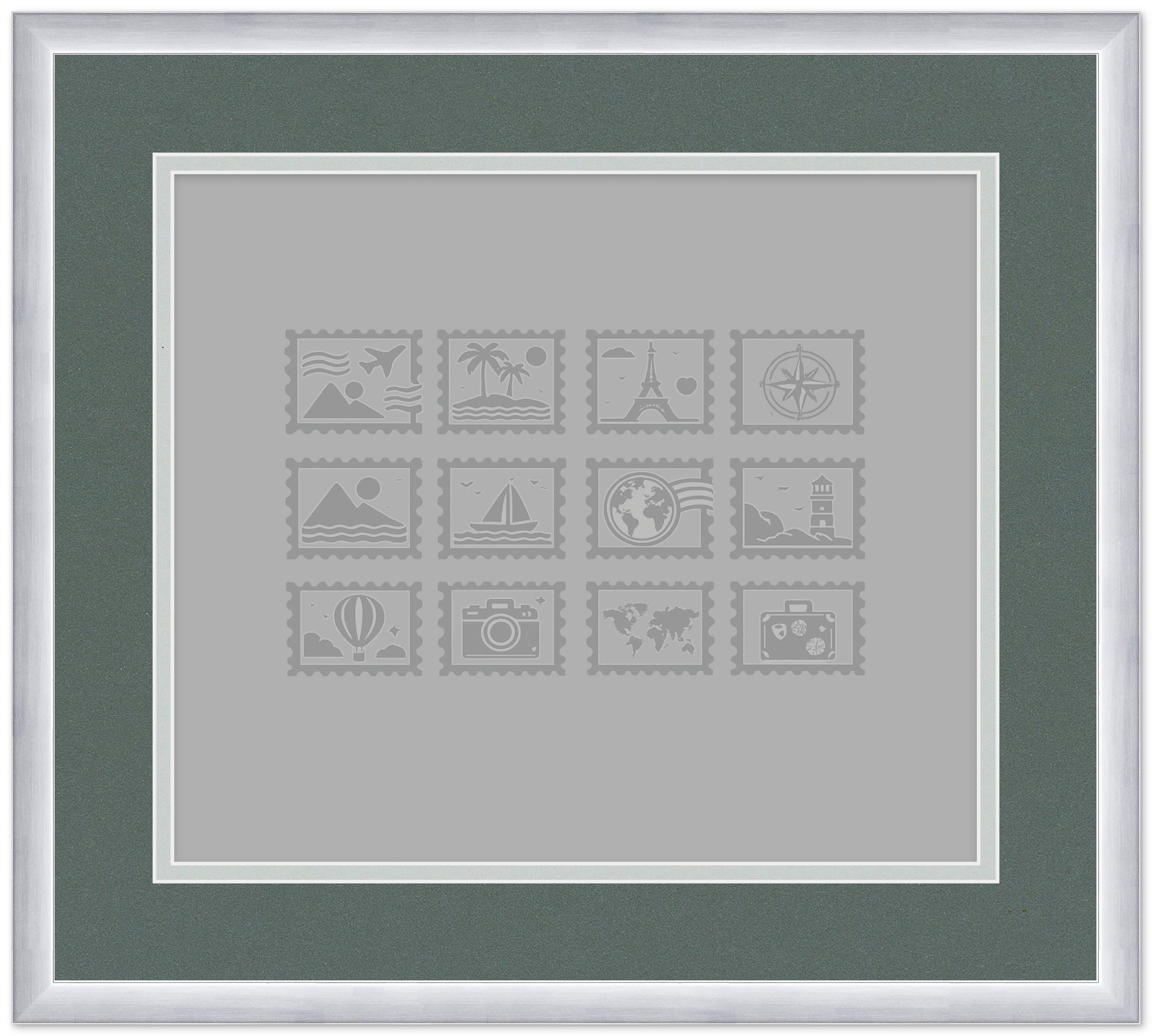 Genuine Hardwood Stamp Collection Shadowbox Postage Stamp Frame (Style 3) - corner and profile view
