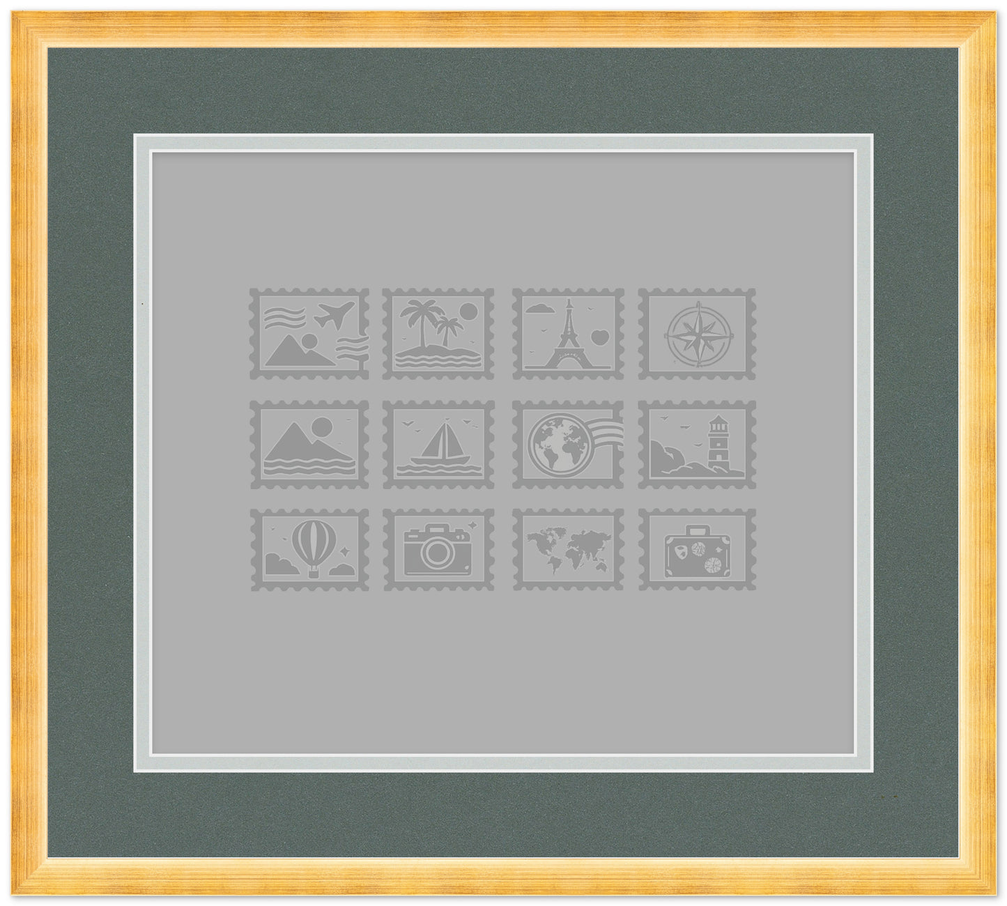 Genuine Hardwood Stamp Collection Shadowbox Postage Stamp Frame (Style 4) - corner and profile view