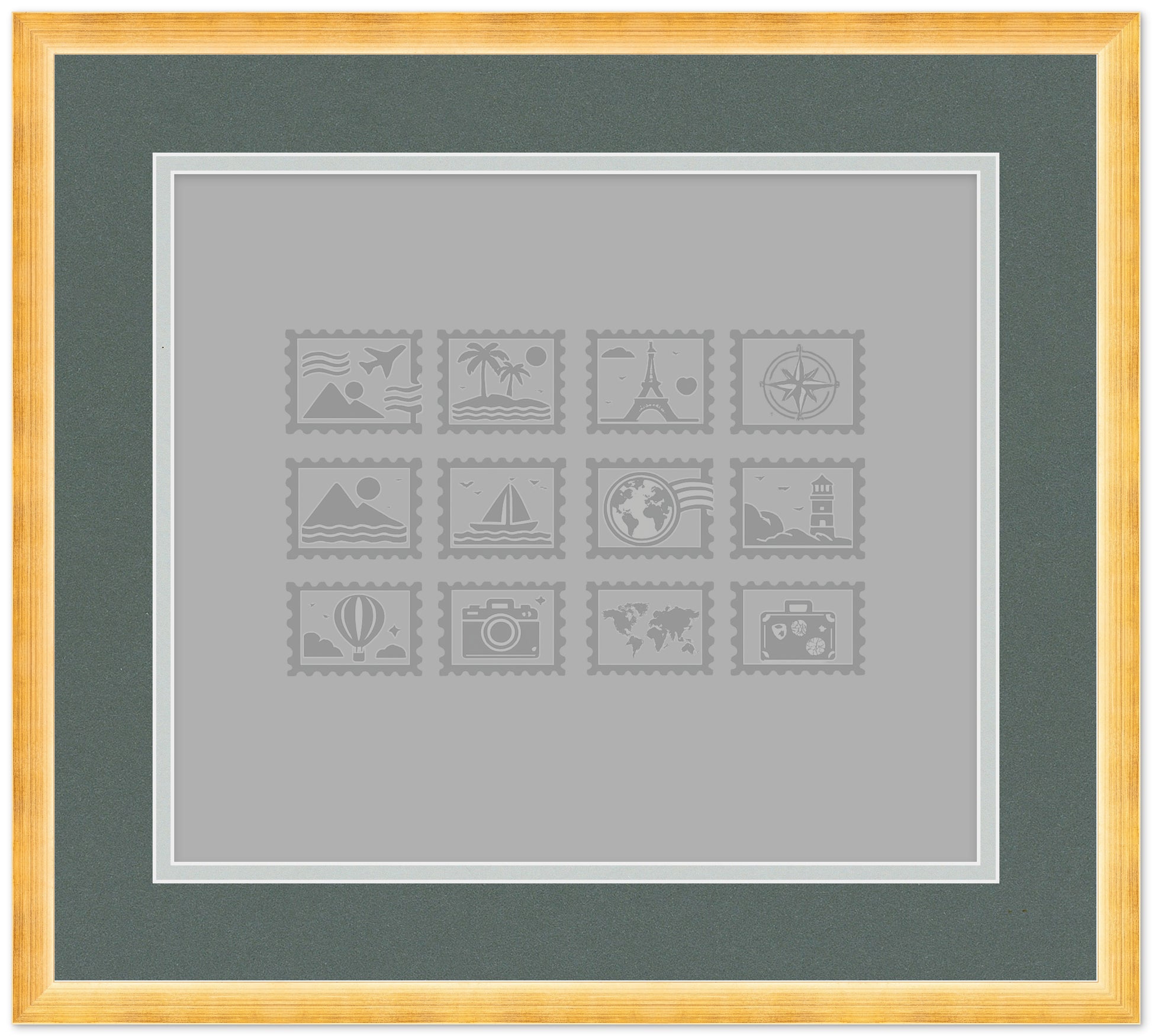 Genuine Hardwood Stamp Collection Shadowbox Postage Stamp Frame (Style 4) - corner and profile view