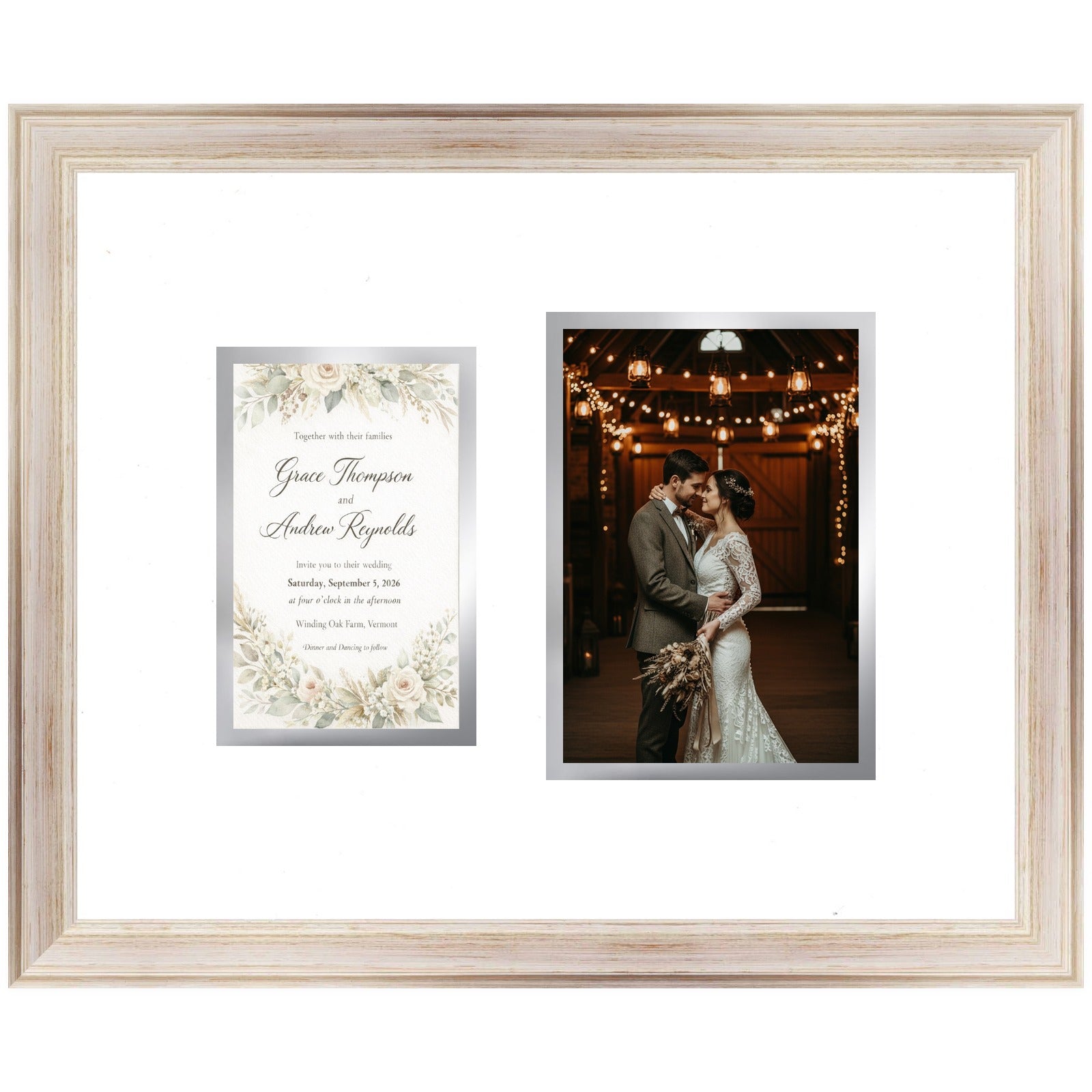 Ticket and Photo Memory Collage Frame (Style 2) - corner and profile view