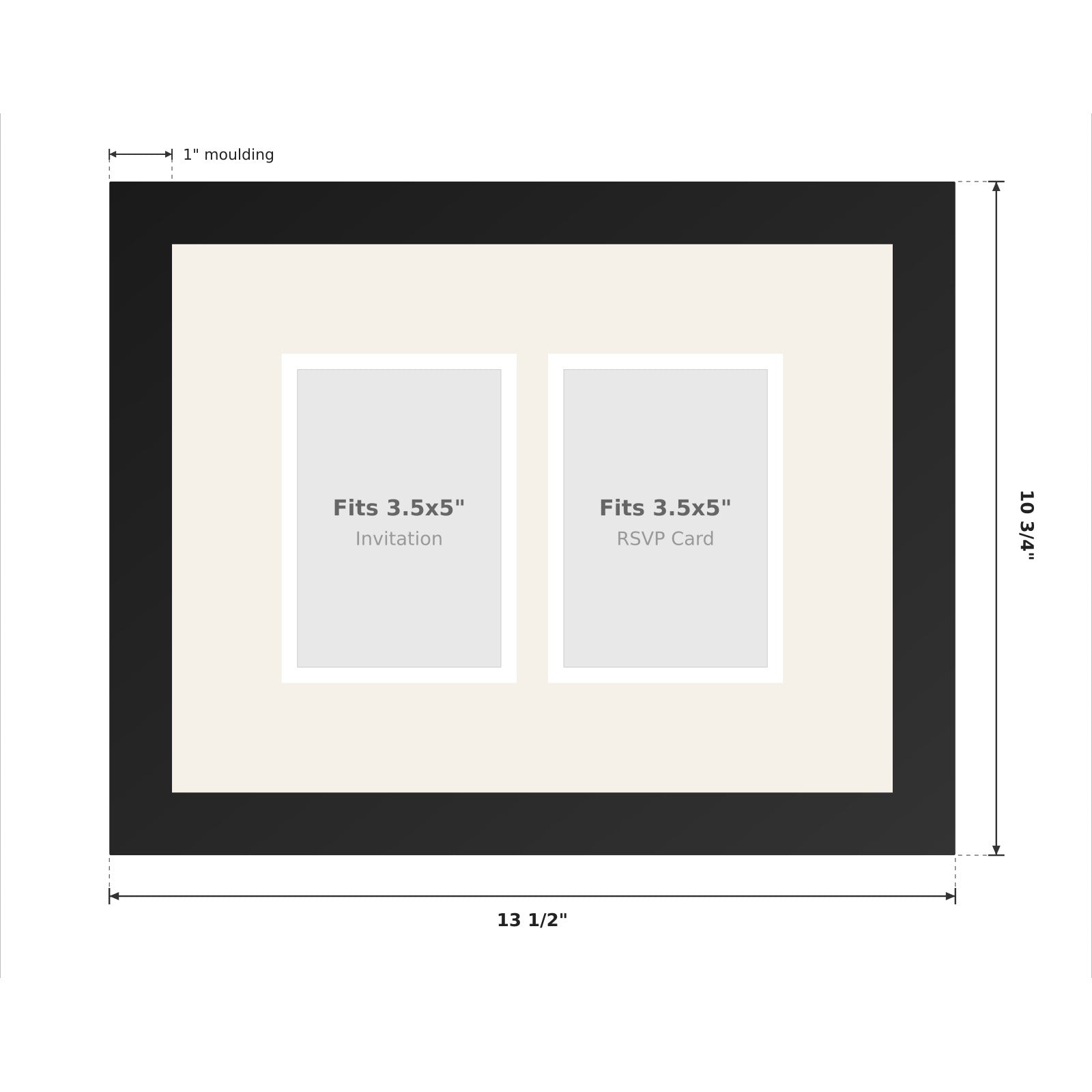 Treasured Square Invitation and Photo Keepsake Frame (Style 4) - back and hardware