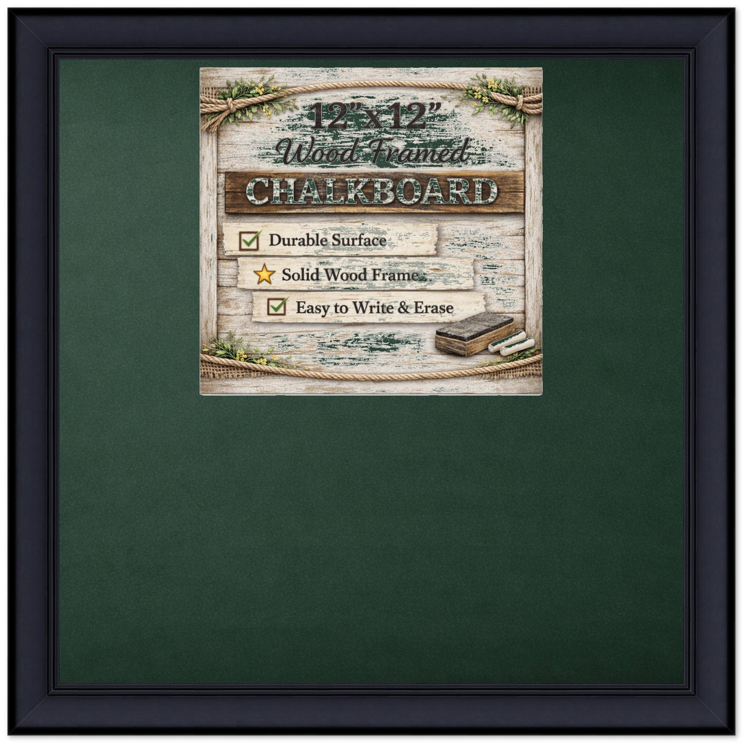 Chalkboard with Frame (Style 5) - corner and profile view