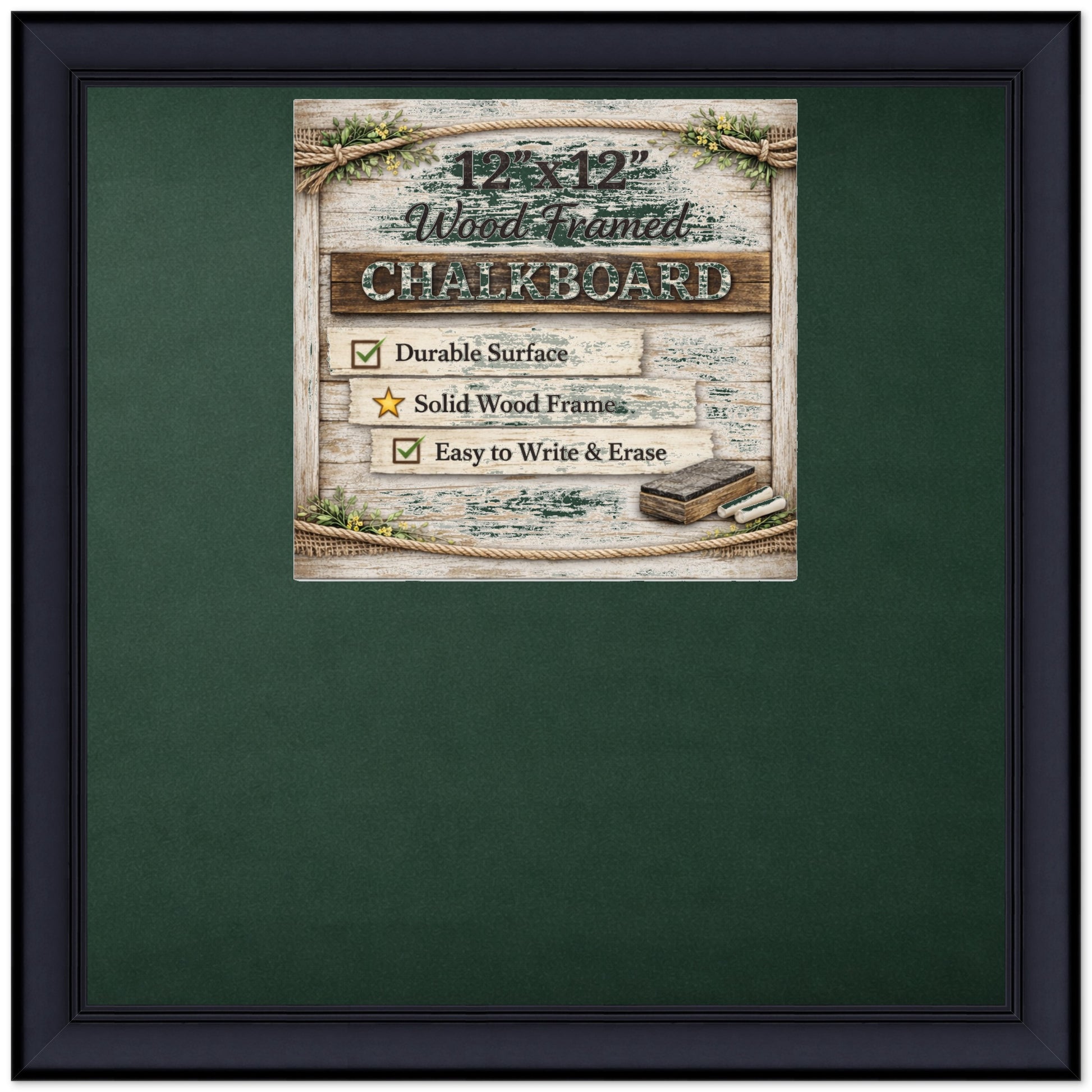 Chalkboard with Frame (Style 5) - corner and profile view