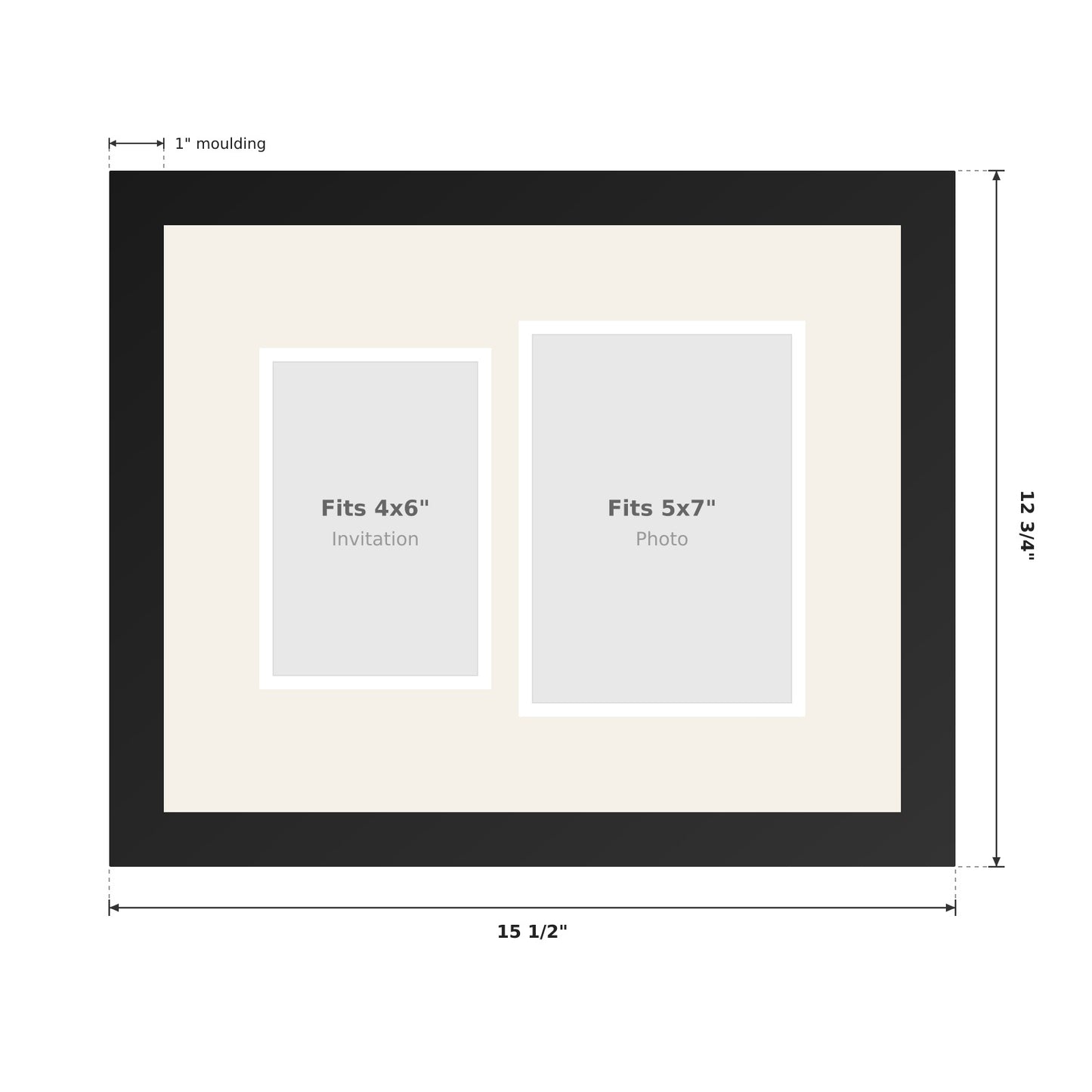 Ticket and Photo Memory Collage Frame (Style 2) - back and hardware