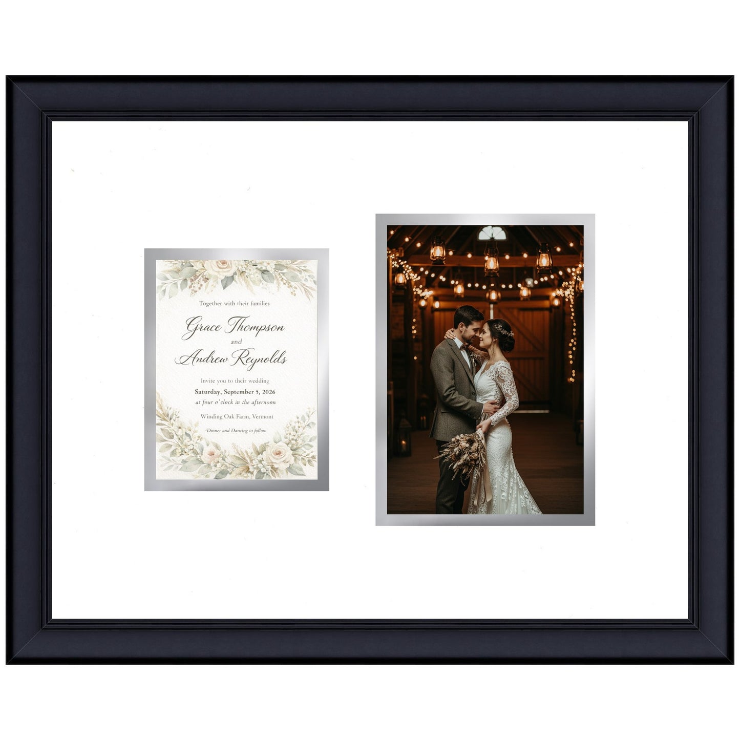 Ticket and Photo Memory Collage Frame (Style 4) - corner and profile view