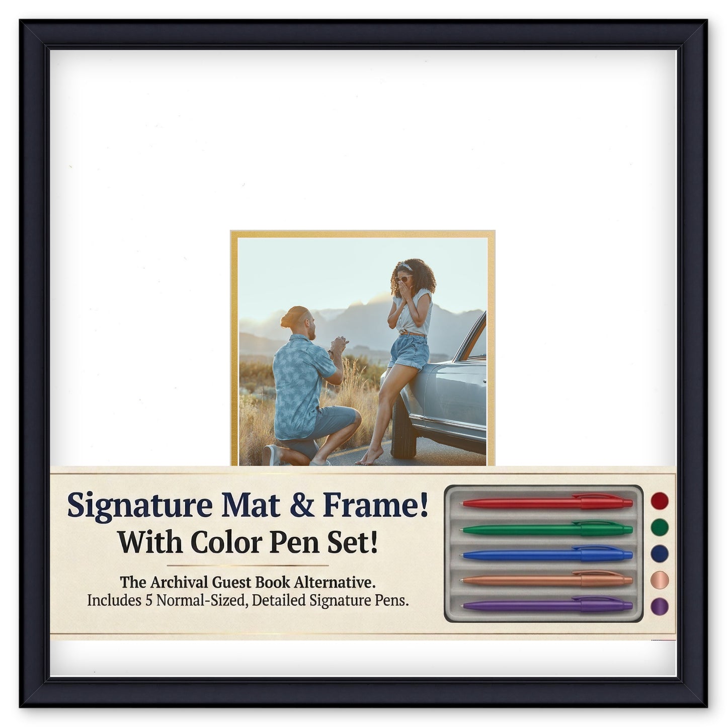Signature Keepsake Frame (Style 5) - corner and profile view