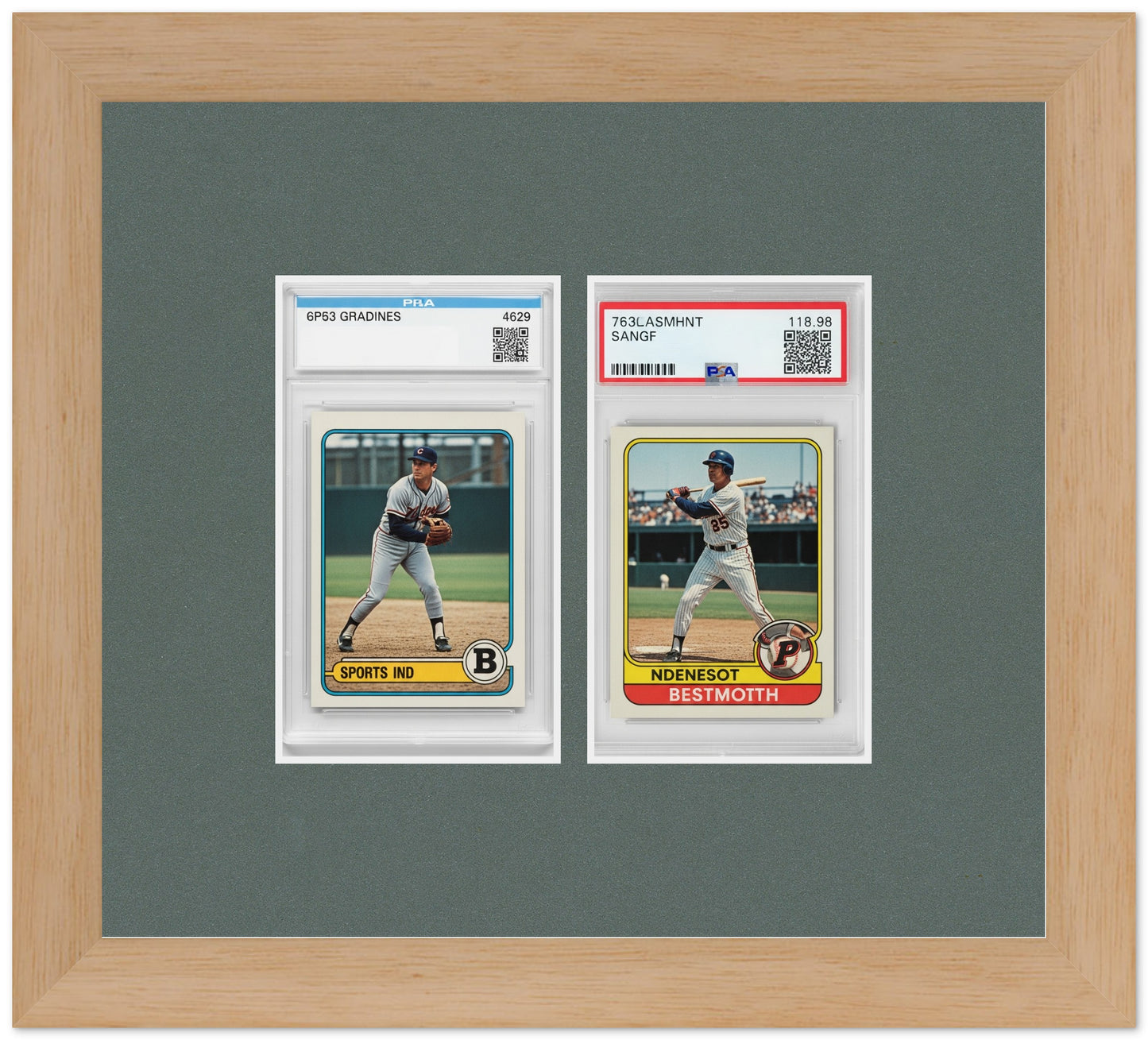 PSA AGS Graded Card Frame with Dark Gray Mat (Style 4) - corner and profile view
