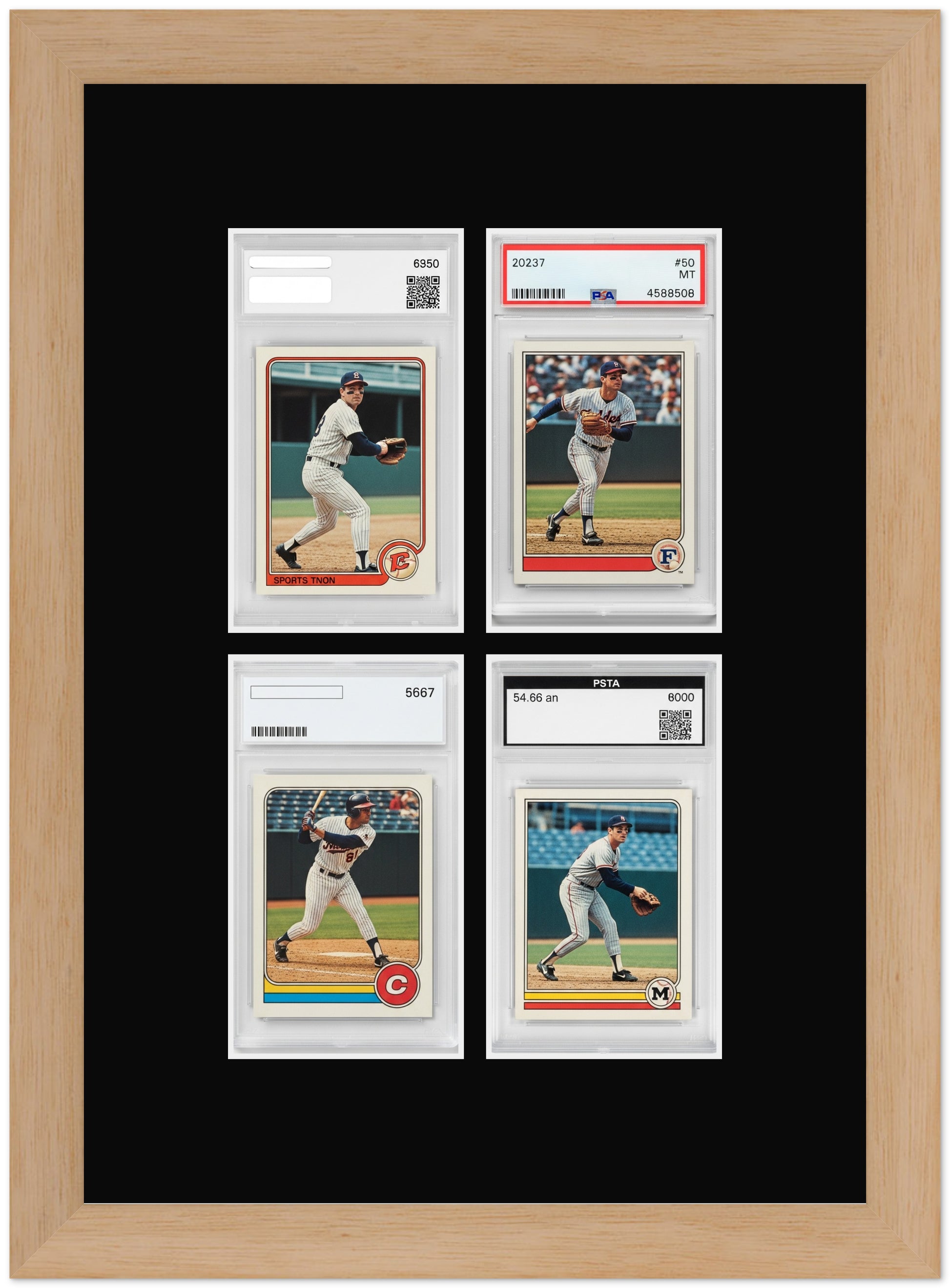 PSA AGS Graded Card Frame with Black Mat (Style 5) - corner and profile view