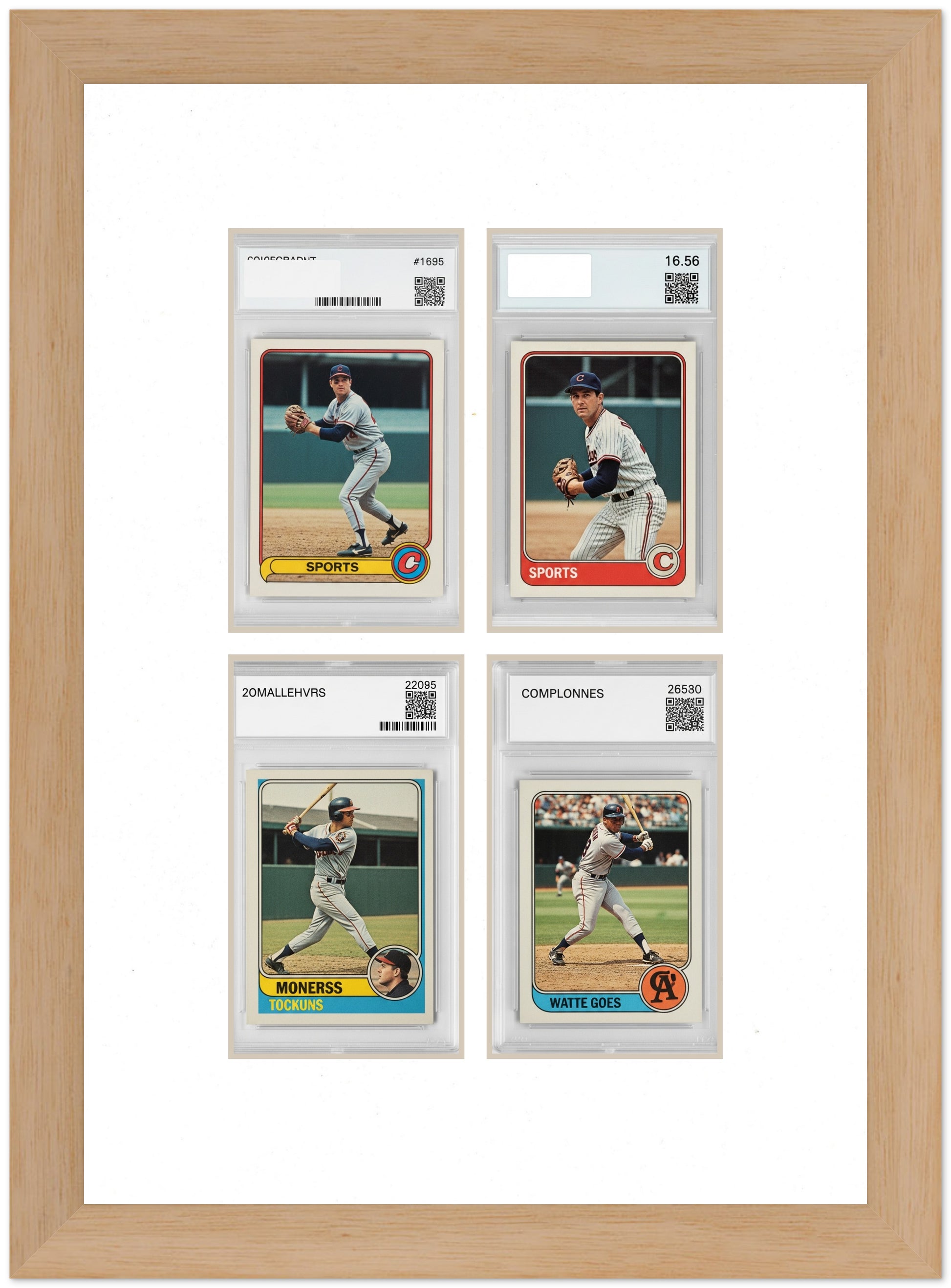 PSA AGS Graded Card Frame with White Mat (Style 5) - corner and profile view