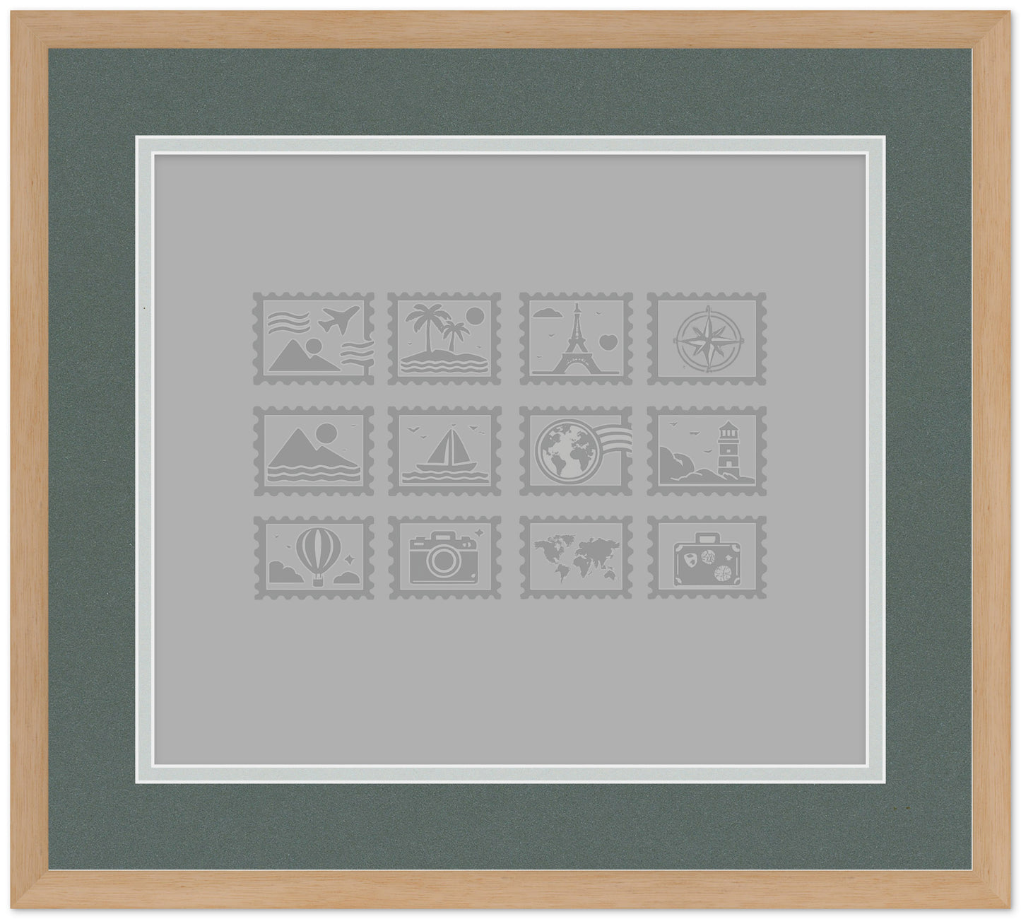 Genuine Hardwood Stamp Collection Shadowbox Postage Stamp Frame (Style 5) - corner and profile view