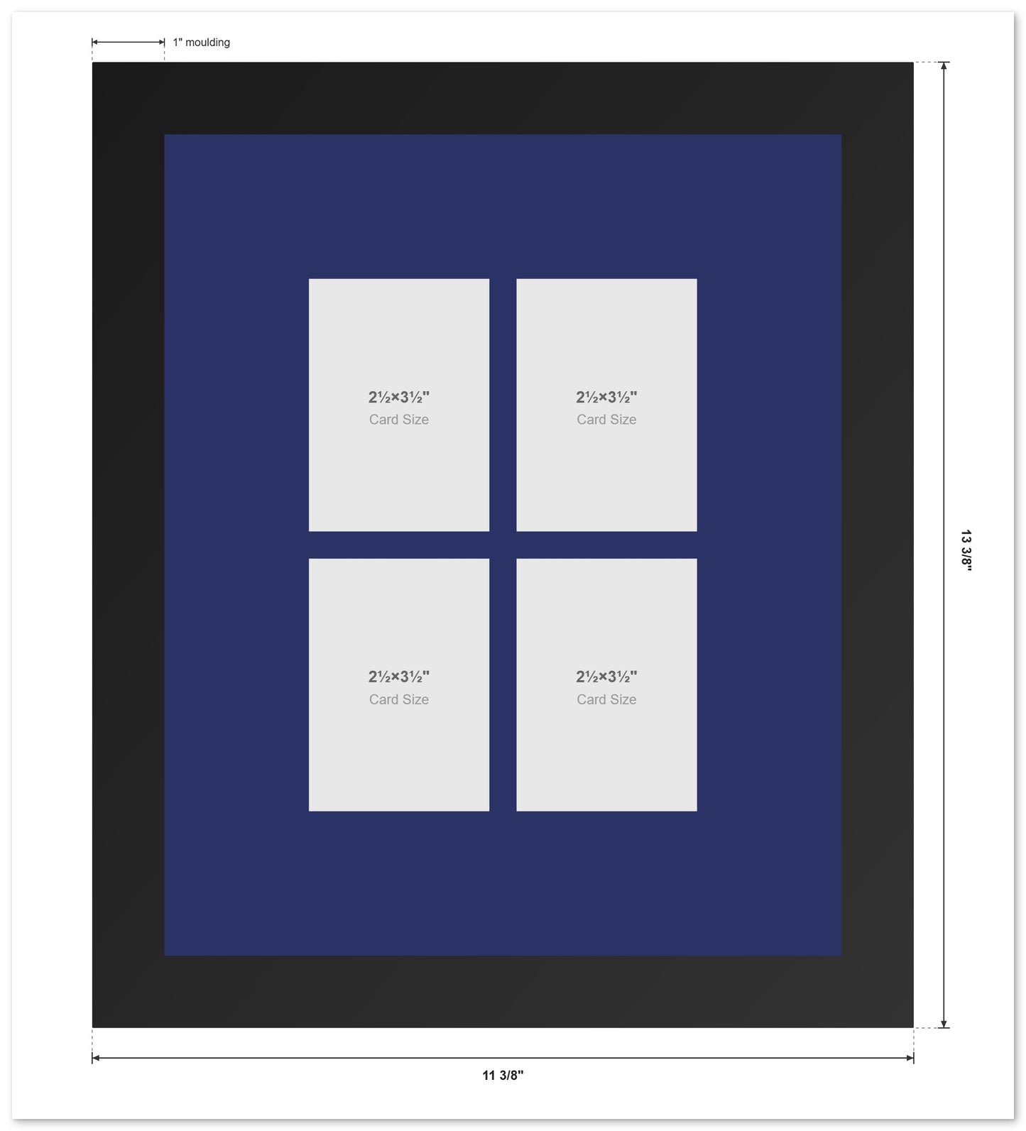 PSA AGS Graded Card Frame with Football Texture Mat (Style 6) - angle view