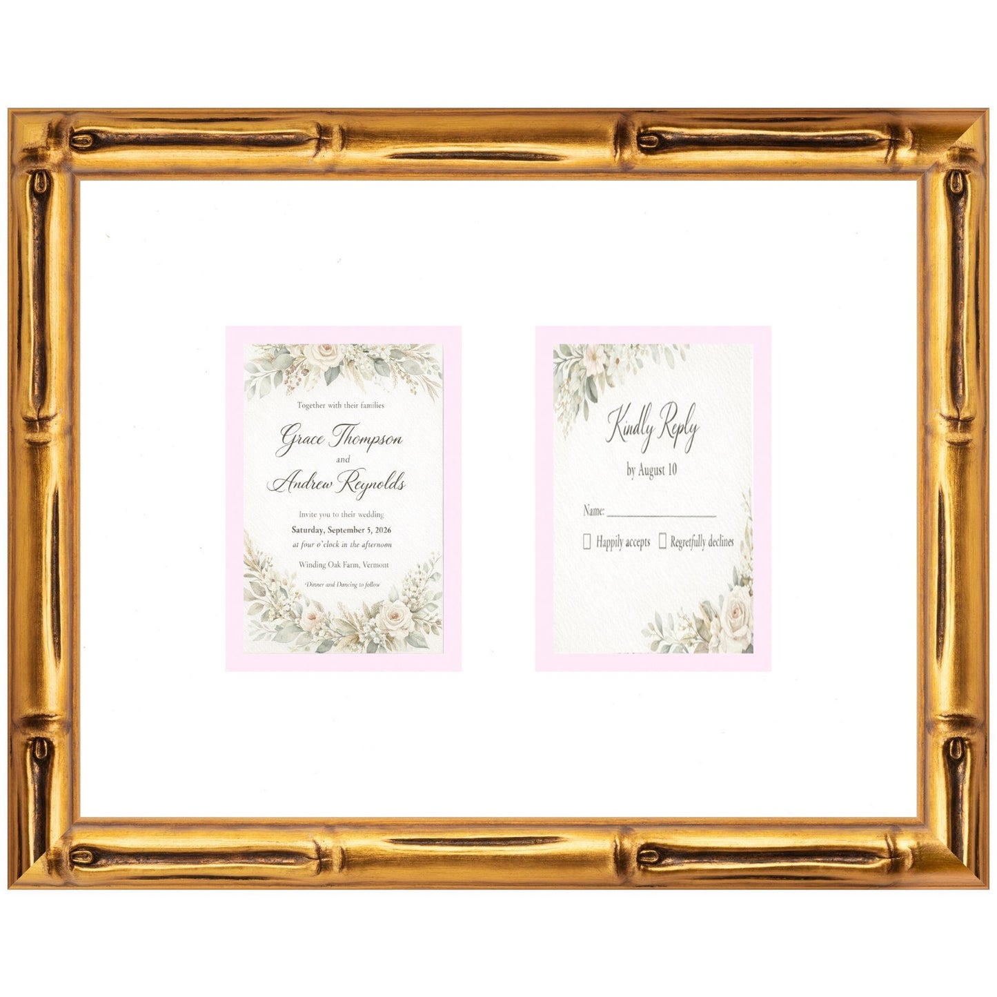 Treasured Square Invitation and Photo Keepsake Frame (Style 7) - corner and profile view