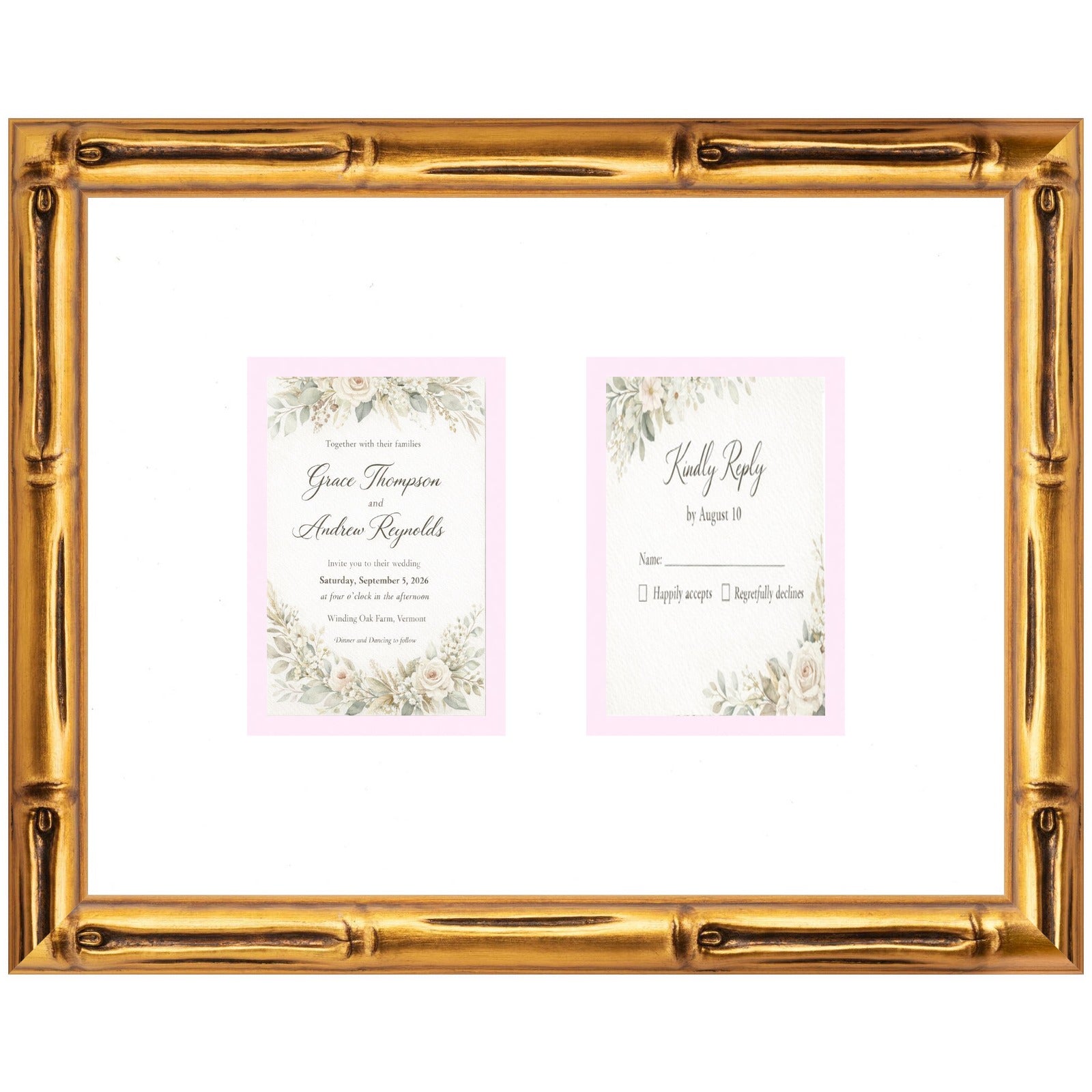 Treasured Square Invitation and Photo Keepsake Frame (Style 7) - corner and profile view