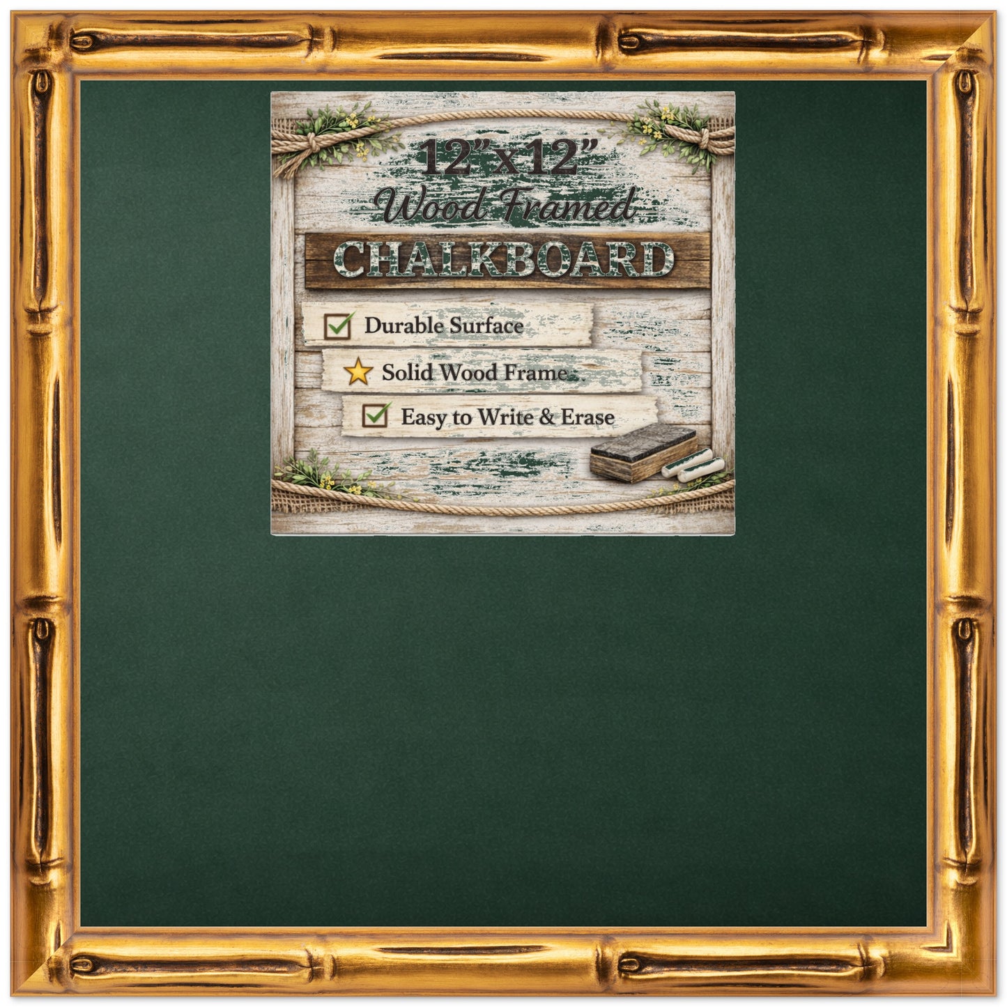 Chalkboard with Frame (Style 7) - corner and profile view
