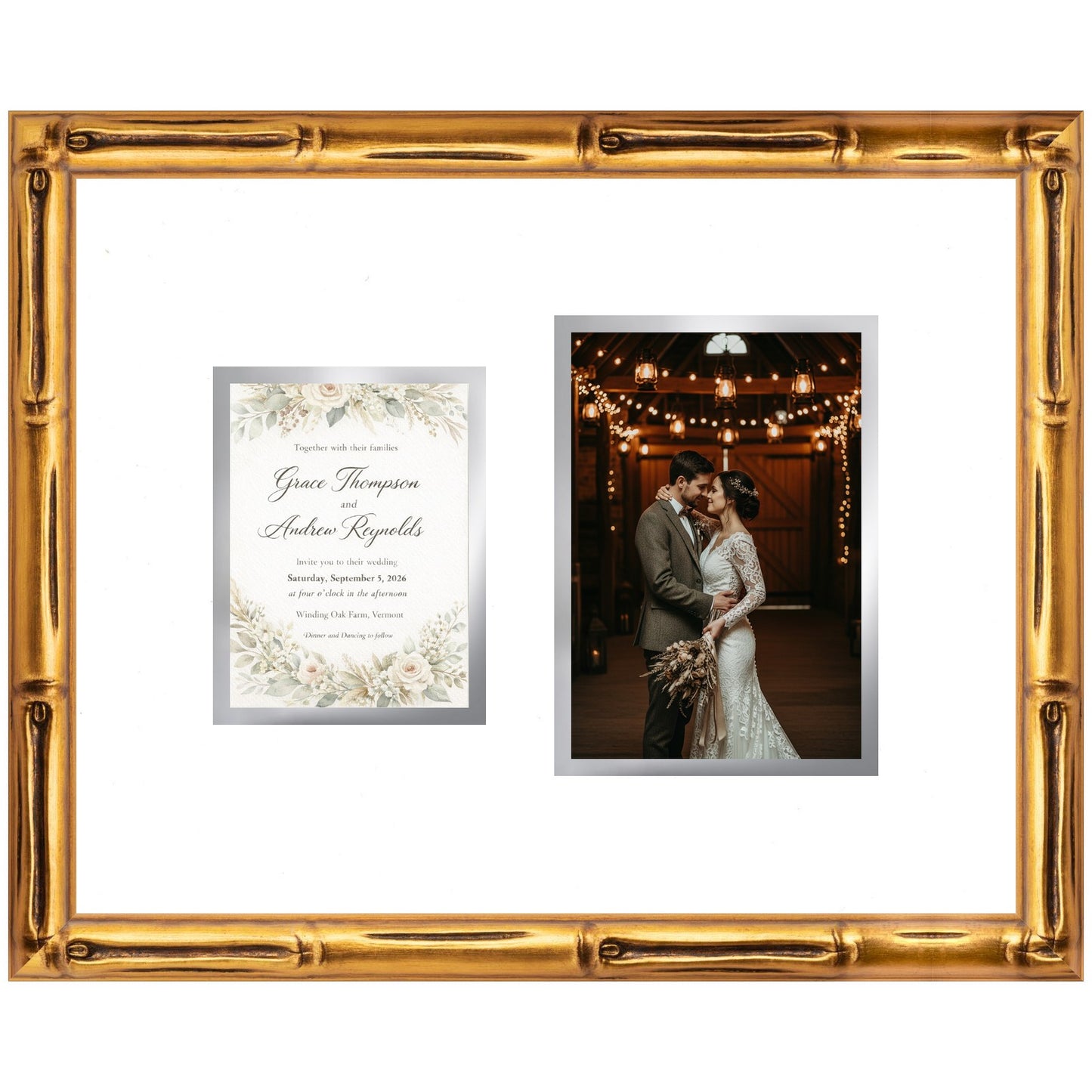 Ticket and Photo Memory Collage Frame (Style 6) - corner and profile view