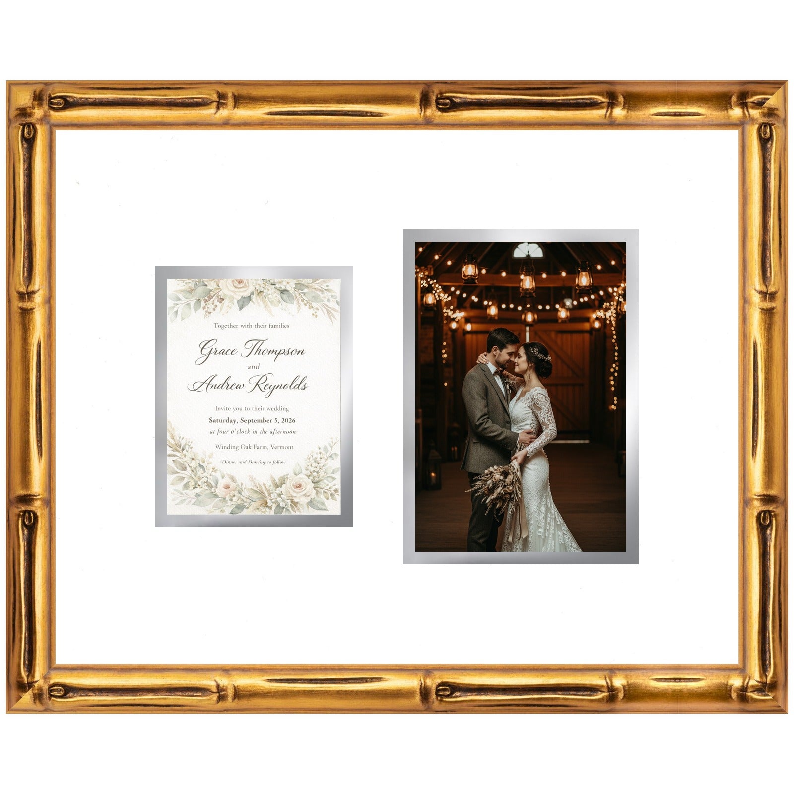 Ticket and Photo Memory Collage Frame (Style 6) - corner and profile view