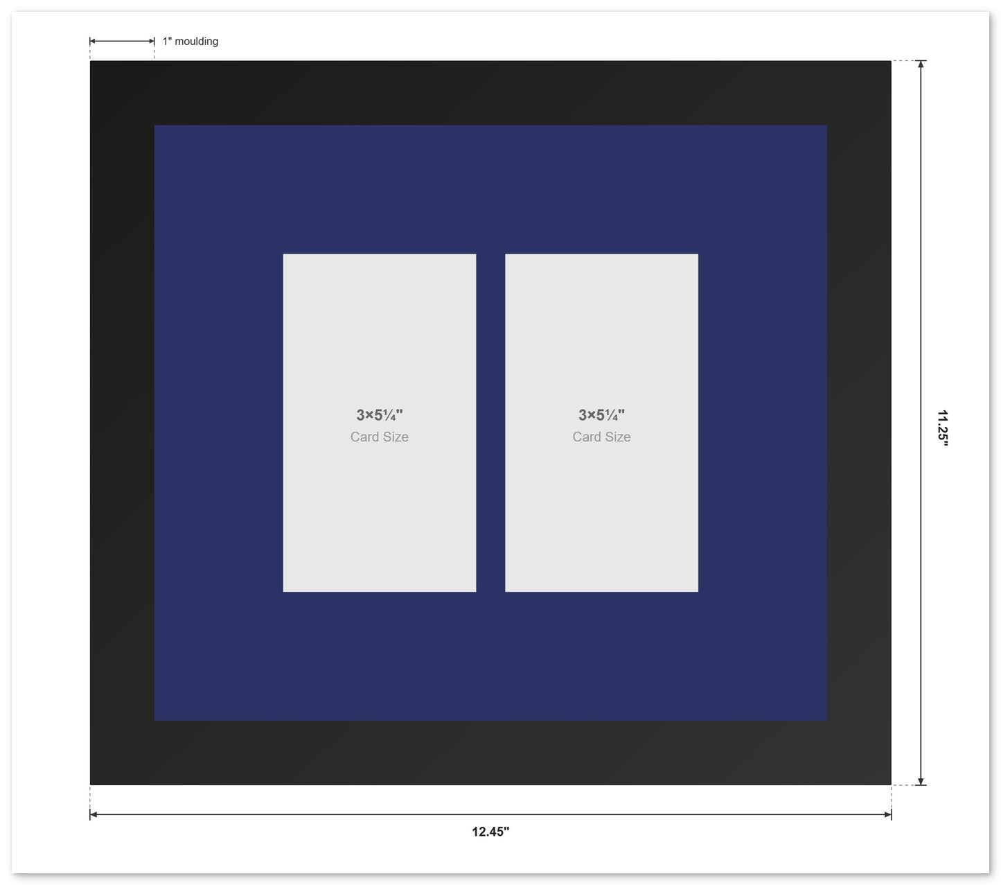 PSA AGS Graded Card Frame with Black Mat (Style 3) - angle view