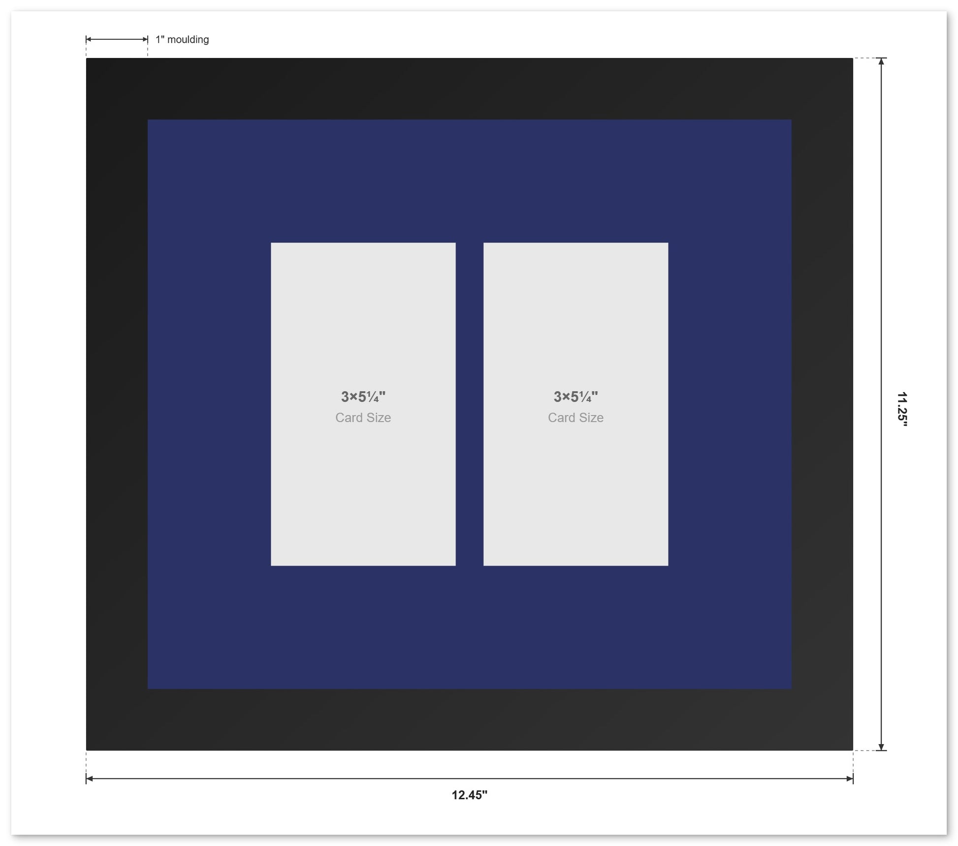 PSA AGS Graded Card Frame with Black Mat (Style 3) - angle view