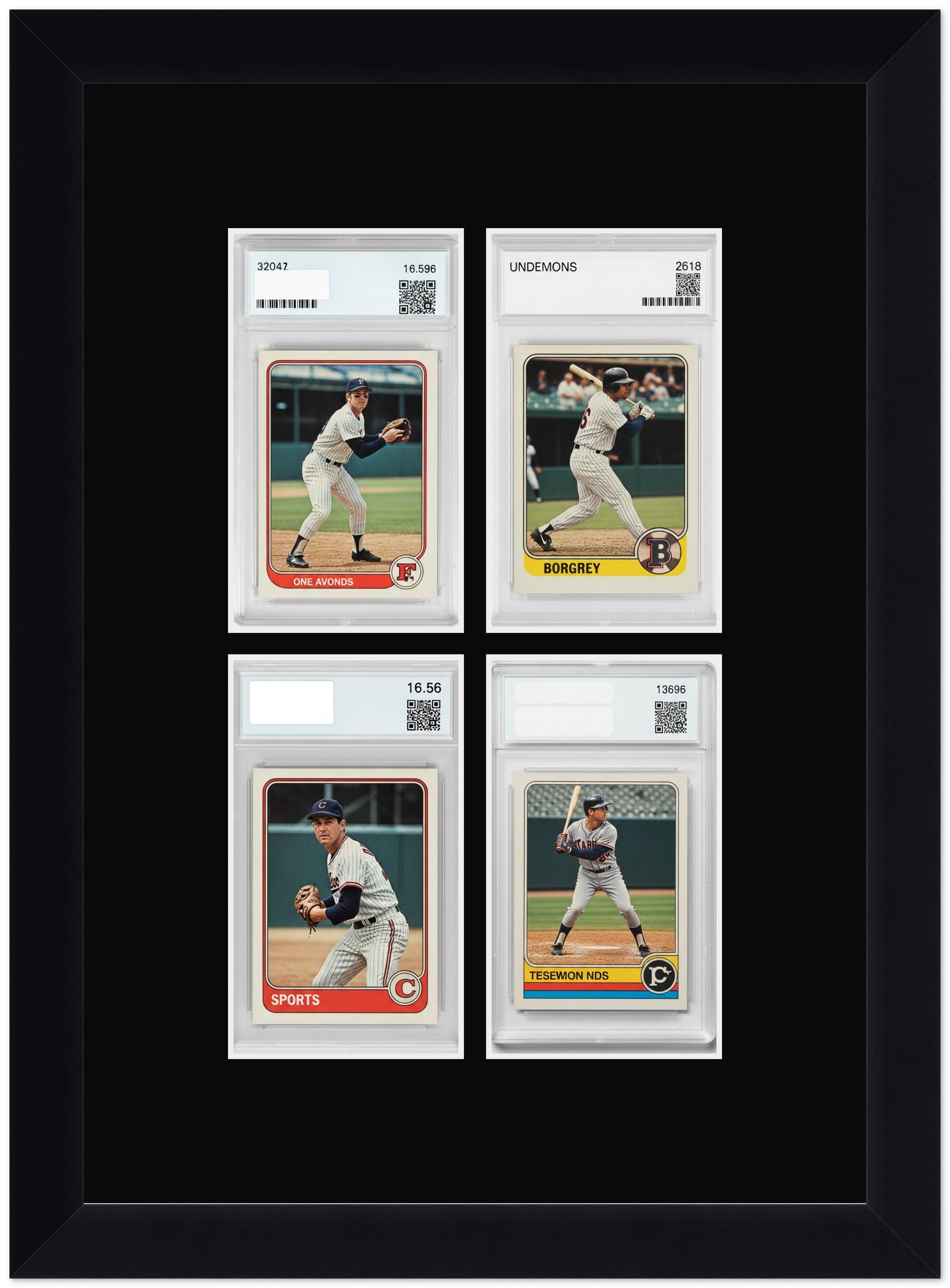 PSA AGS Graded Card Frame with Black Mat (Style 6) - corner and profile view