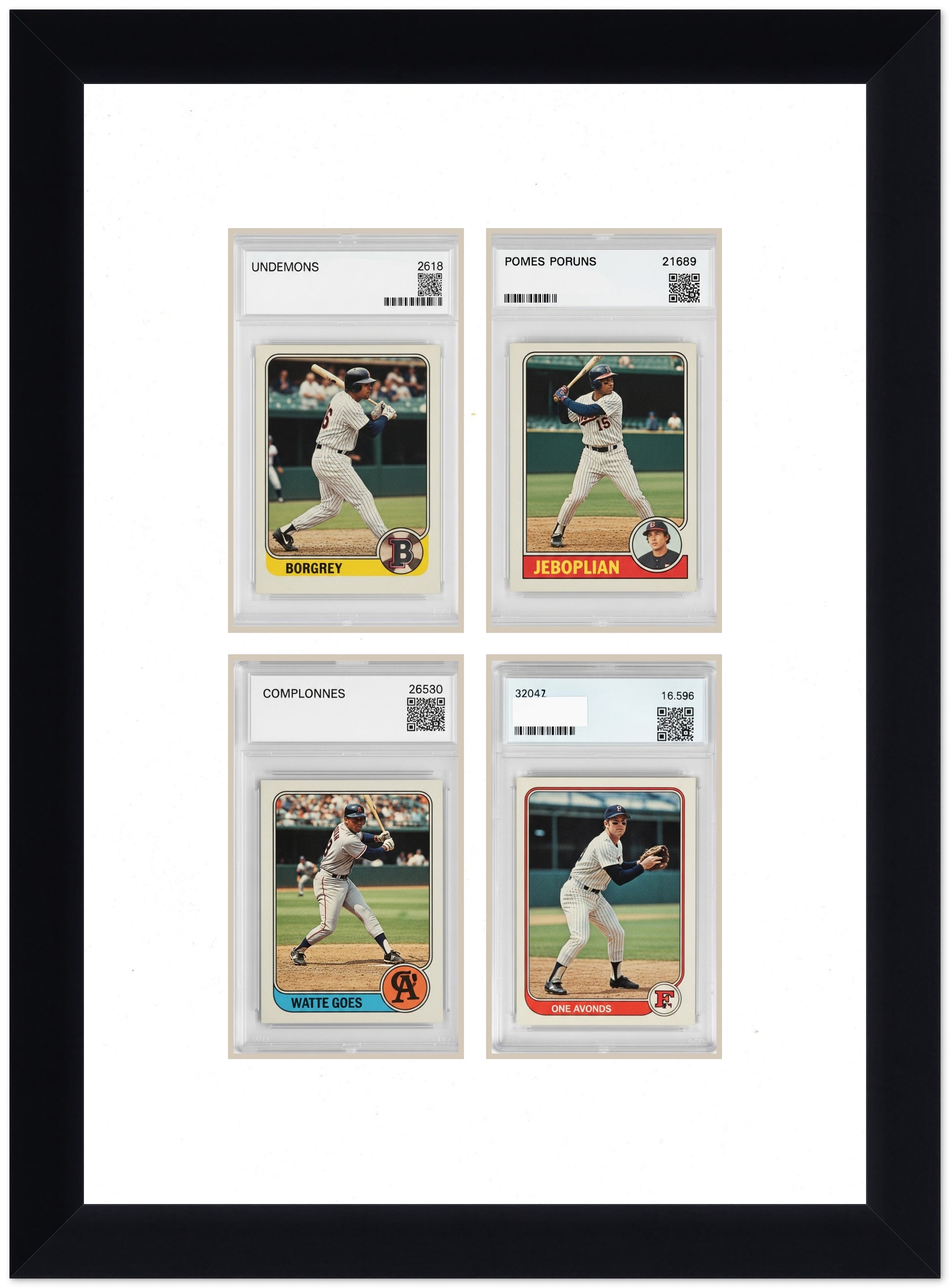PSA AGS Graded Card Frame with White Mat (Style 6) - corner and profile view