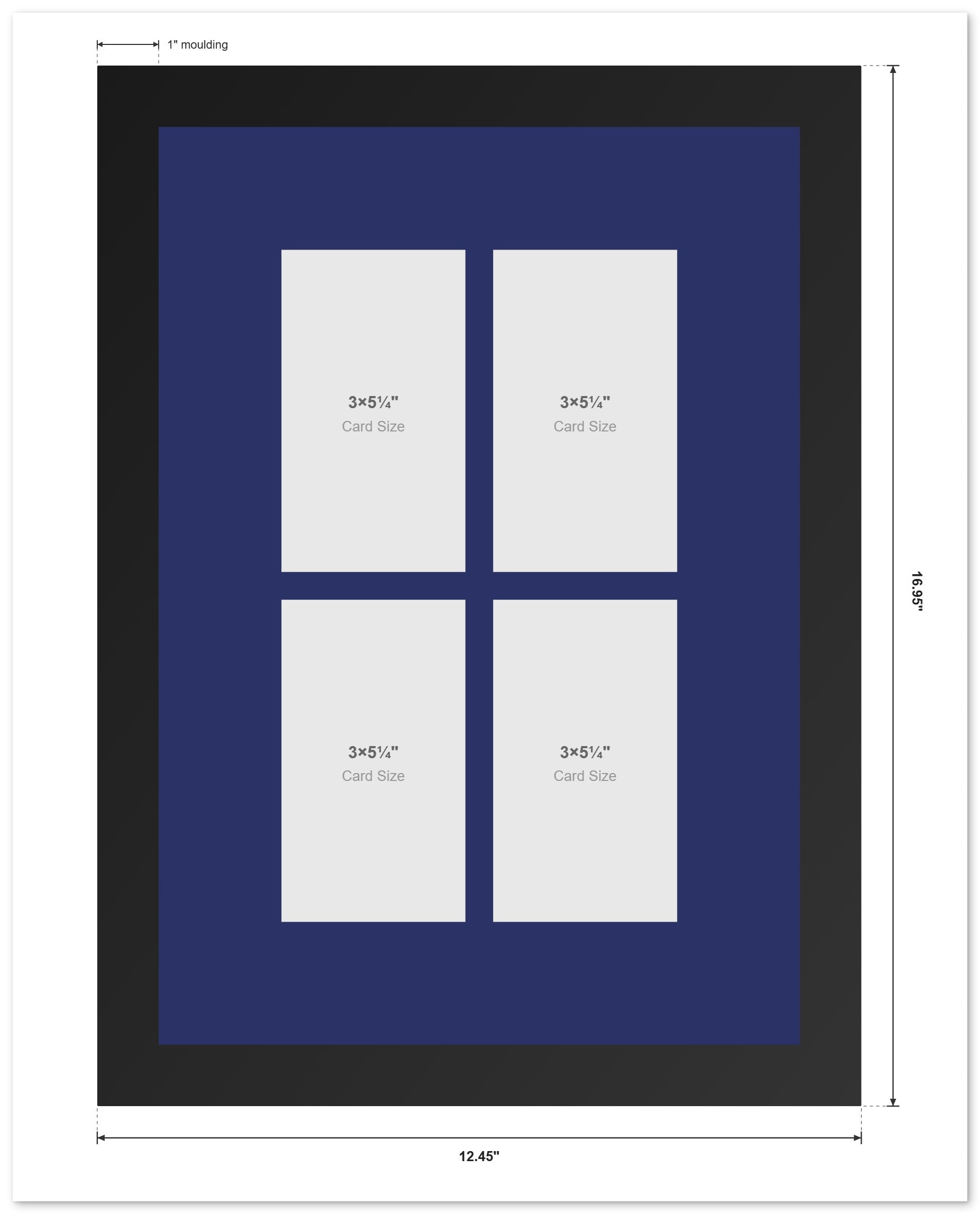 PSA AGS Graded Card Frame with White Mat (Style 4) - angle view