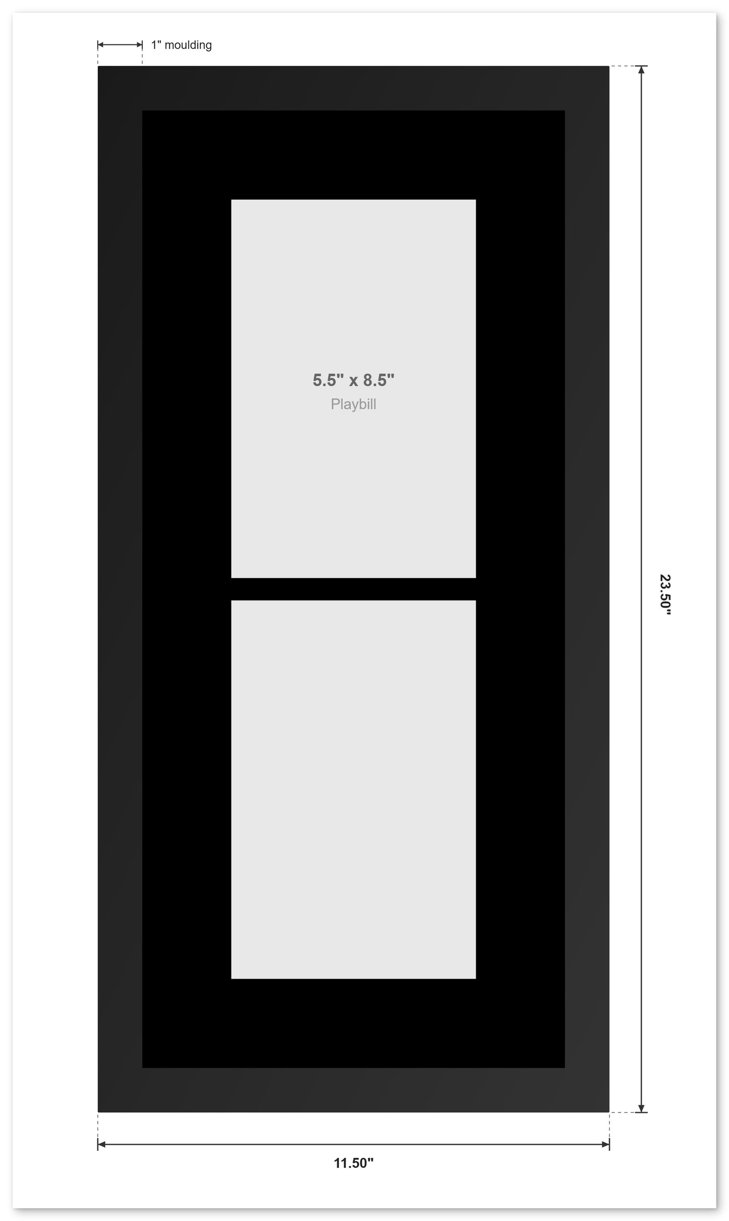Three Playbill Keepsake Frame (Style 5) - back and hardware