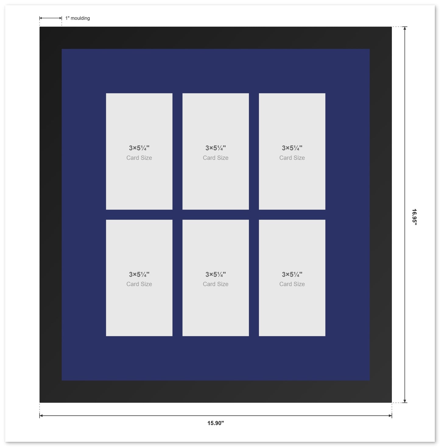 Trading Card Graded Card Frame (Style 7) - angle view