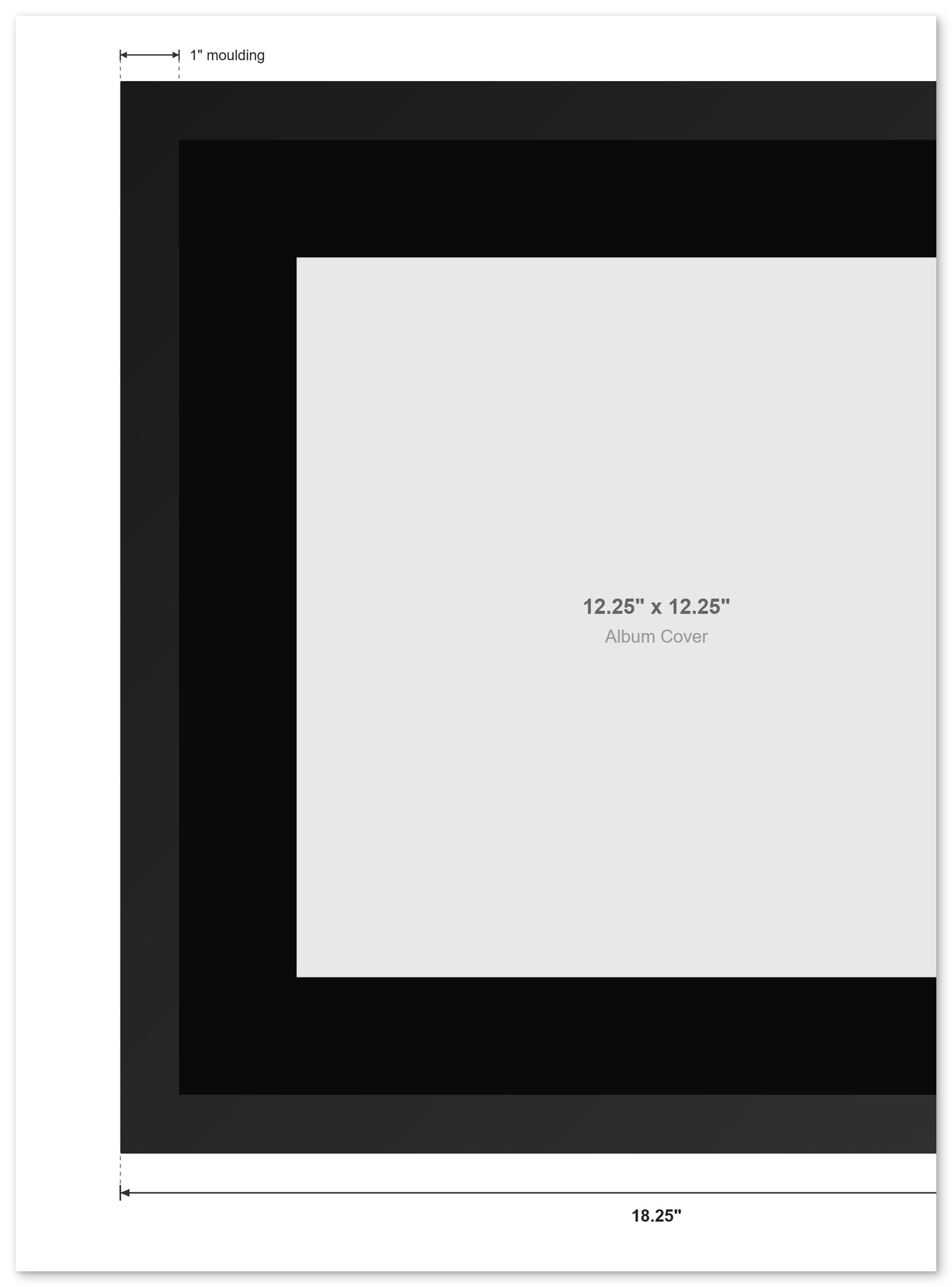 Hardwood Album Cover Keepsake Vinyl Record Frame (Style 7) - back and hardware