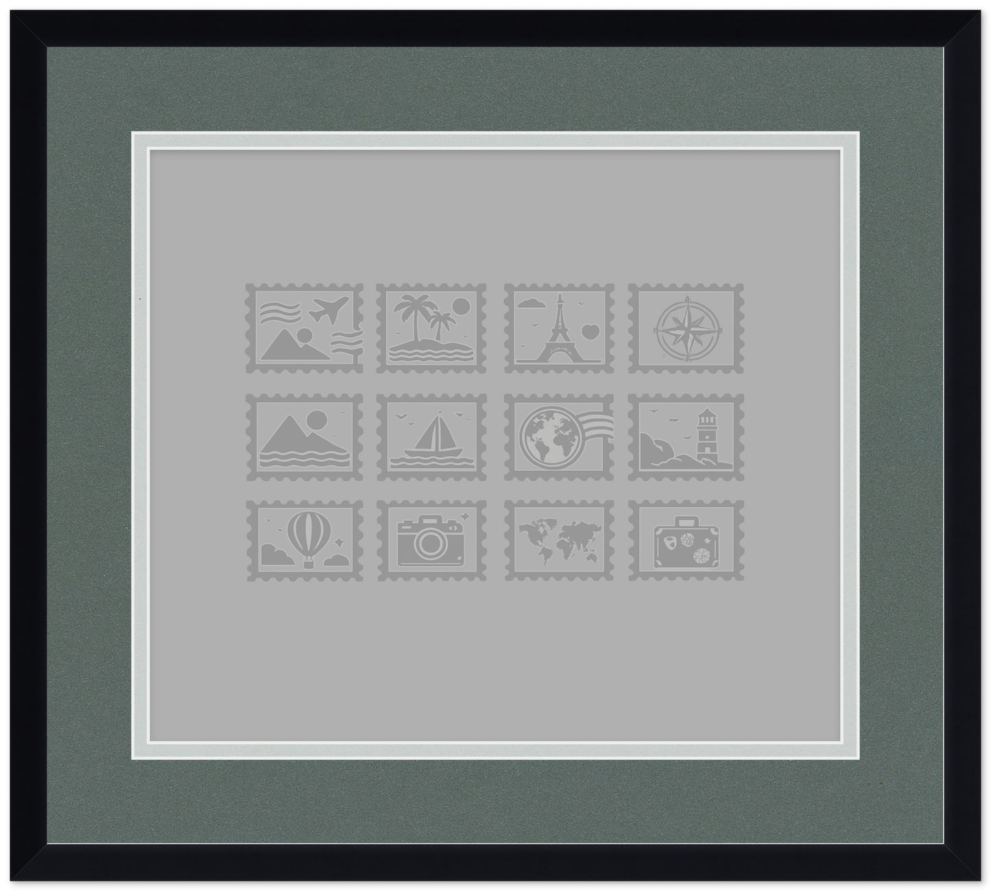 Genuine Hardwood Stamp Collection Shadowbox Postage Stamp Frame (Style 6) - corner and profile view