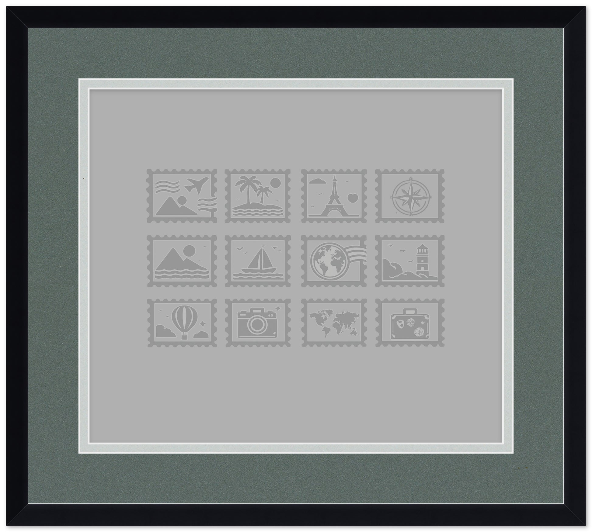 Genuine Hardwood Stamp Collection Shadowbox Postage Stamp Frame (Style 6) - corner and profile view