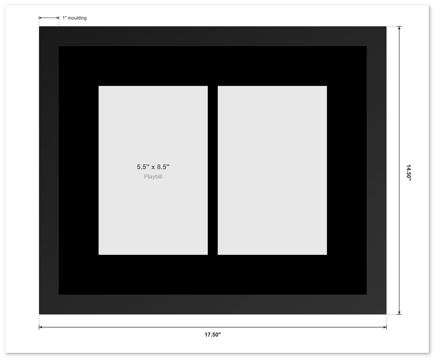 Three Playbill Keepsake Frame (Style 1) - back and hardware