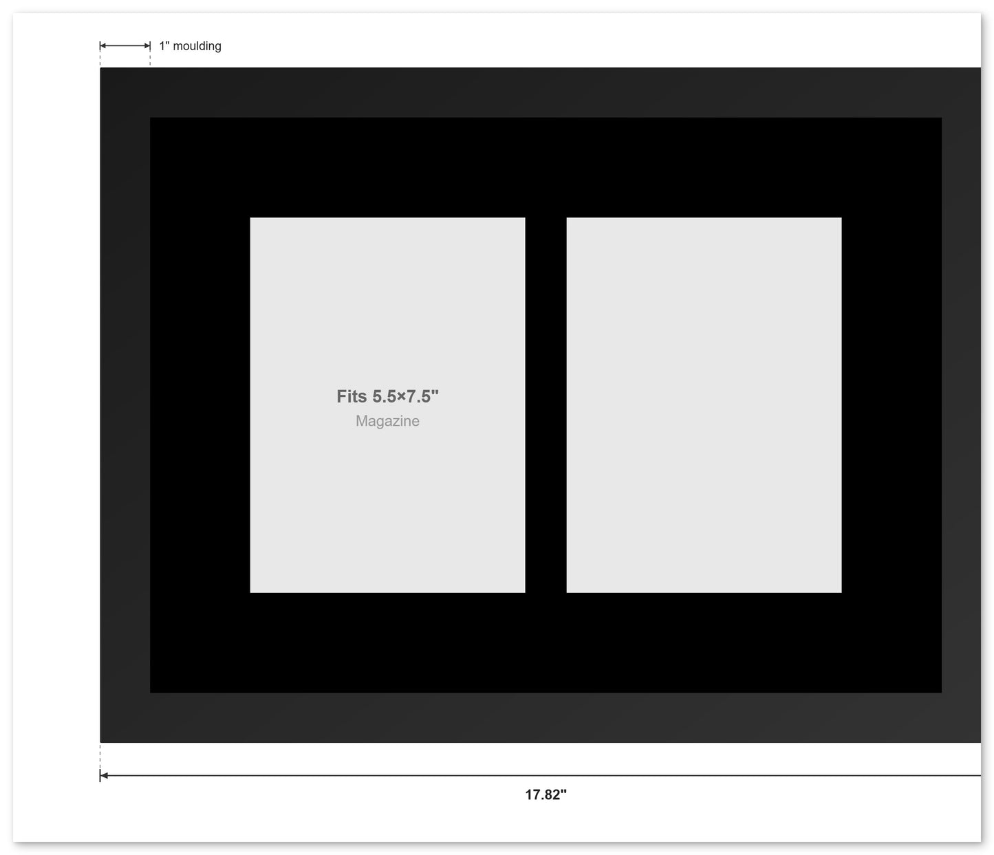 Double Magazine Keepsake Frame with Forest Green Mat (Style 5) - back and hardware
