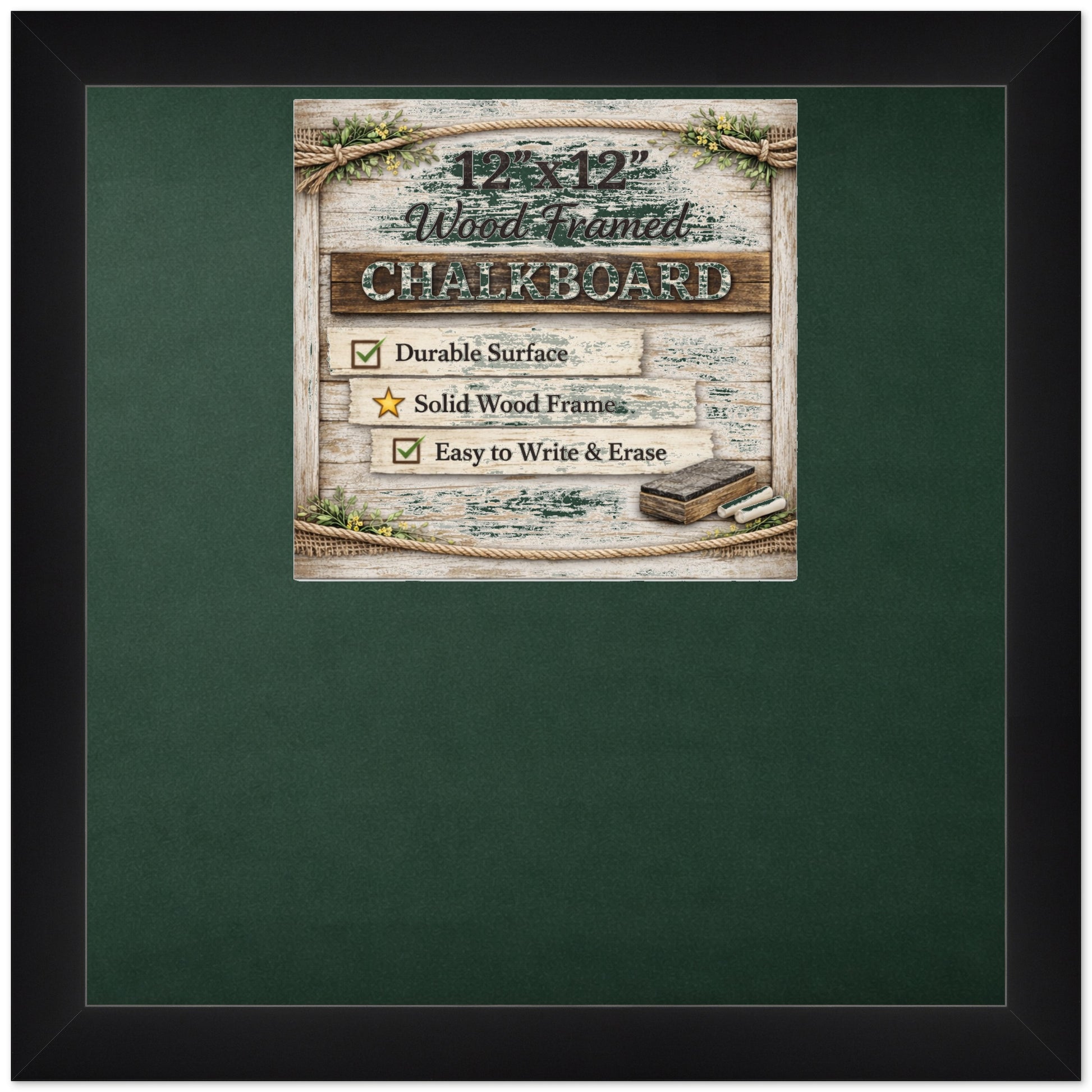 Chalkboard with Frame (Style 8) - corner and profile view